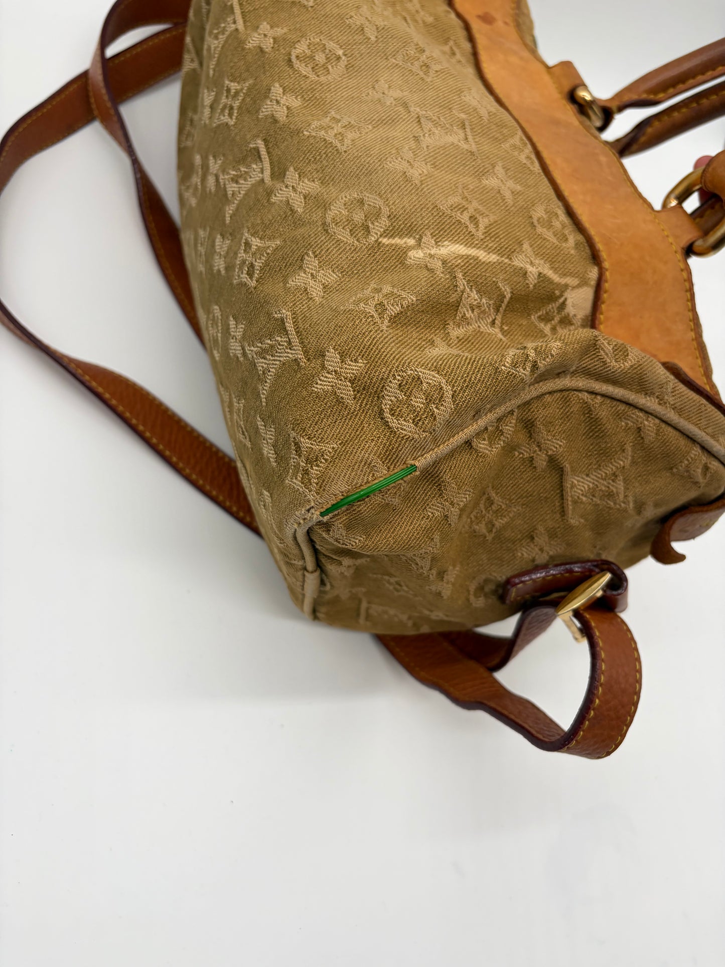 Louis Vuitton Monogram Denim Neo Speedy grün mit Schultergurt