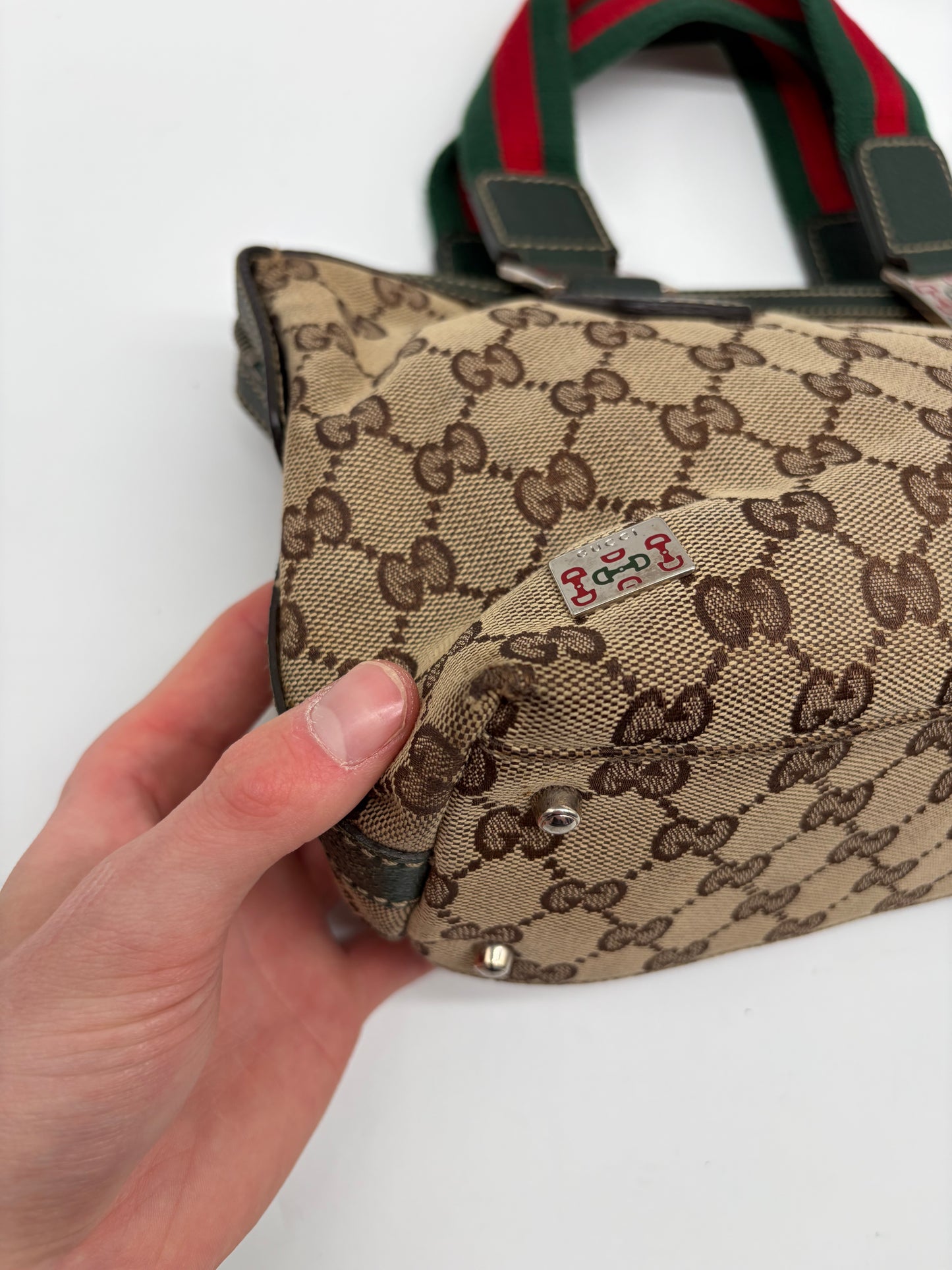 Gucci Sherry Line Handtasche grün beige