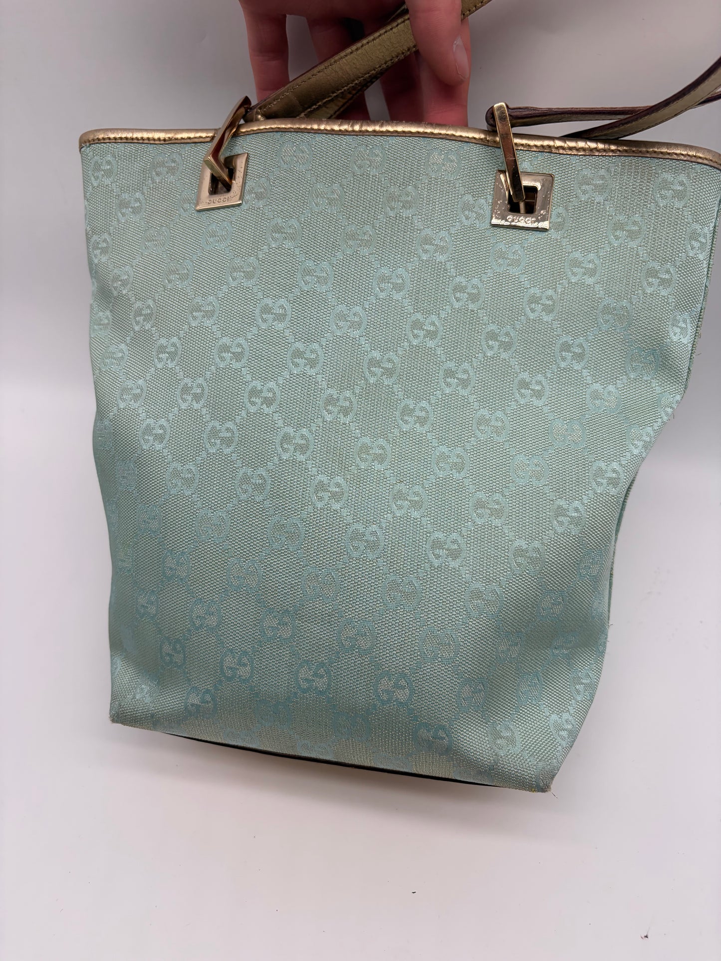 Gucci GG Shopper small Türkis Gold