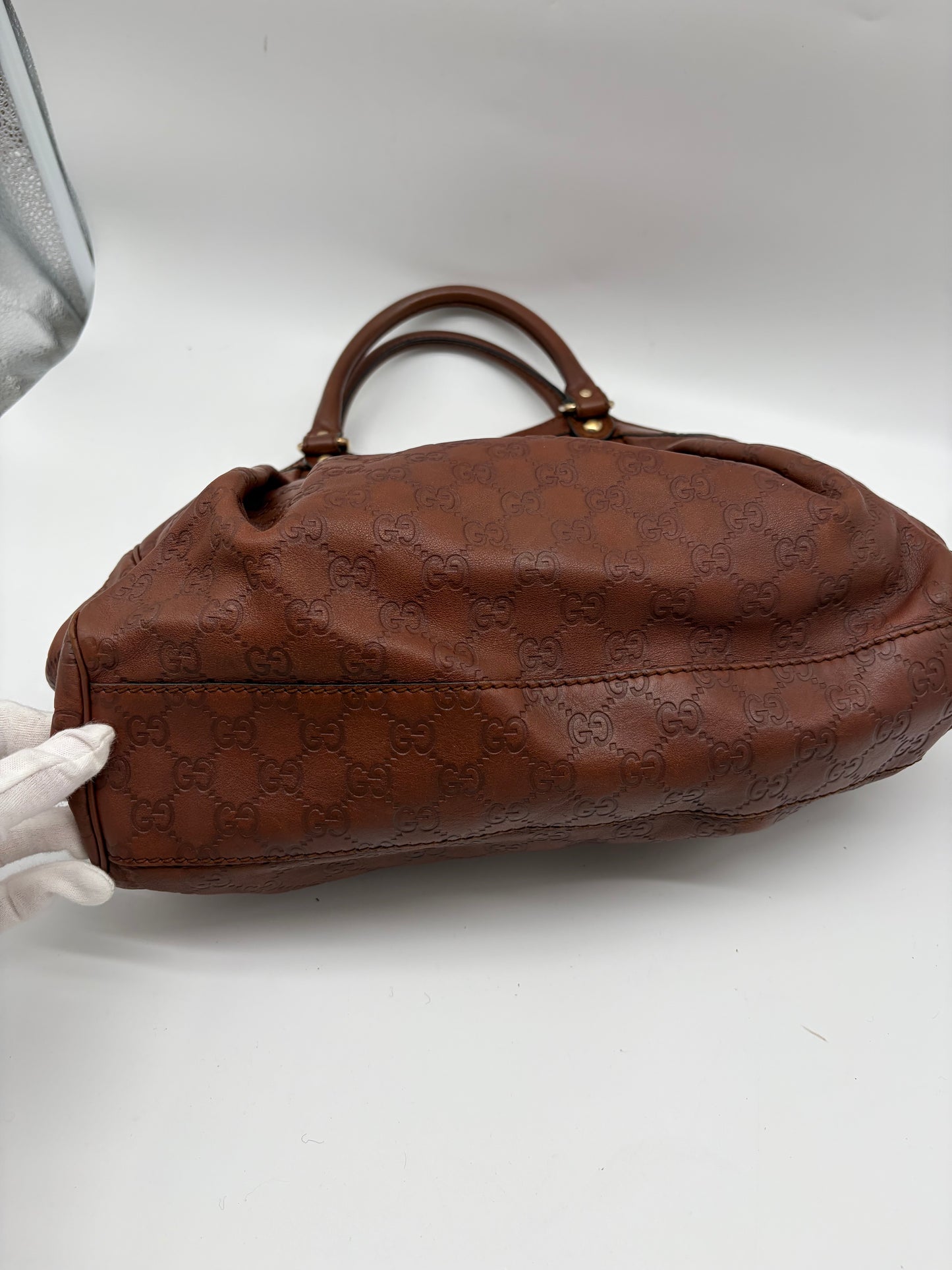 Gucci Medium Sukey Tote Gucissima Leder Braun