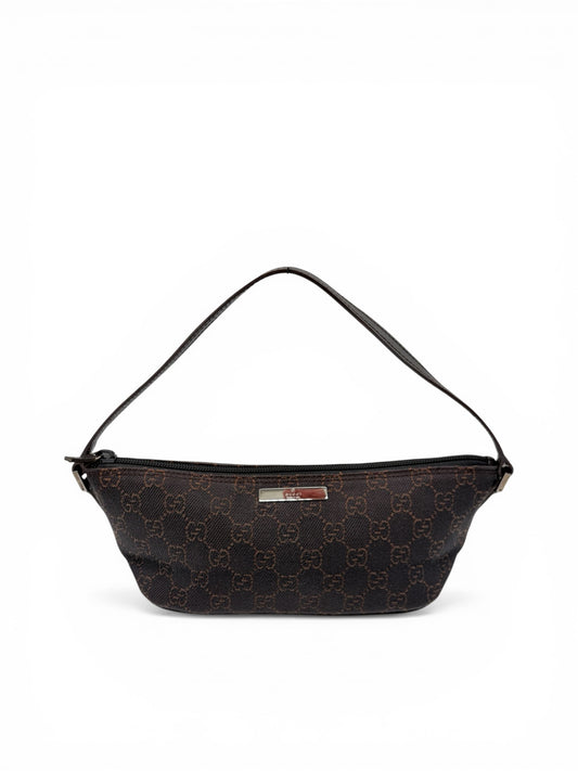 Gucci Boat Pochette GG Schultertasche braun