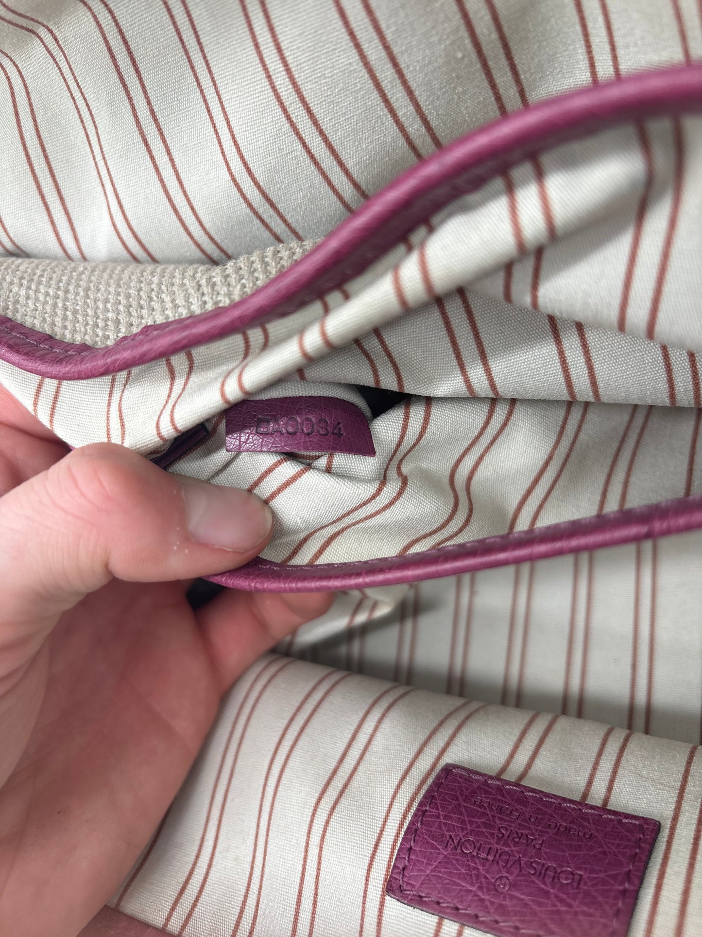 Louis Vuitton Limited Edition Trianon Canvas Lila Straußenleder Handtasche