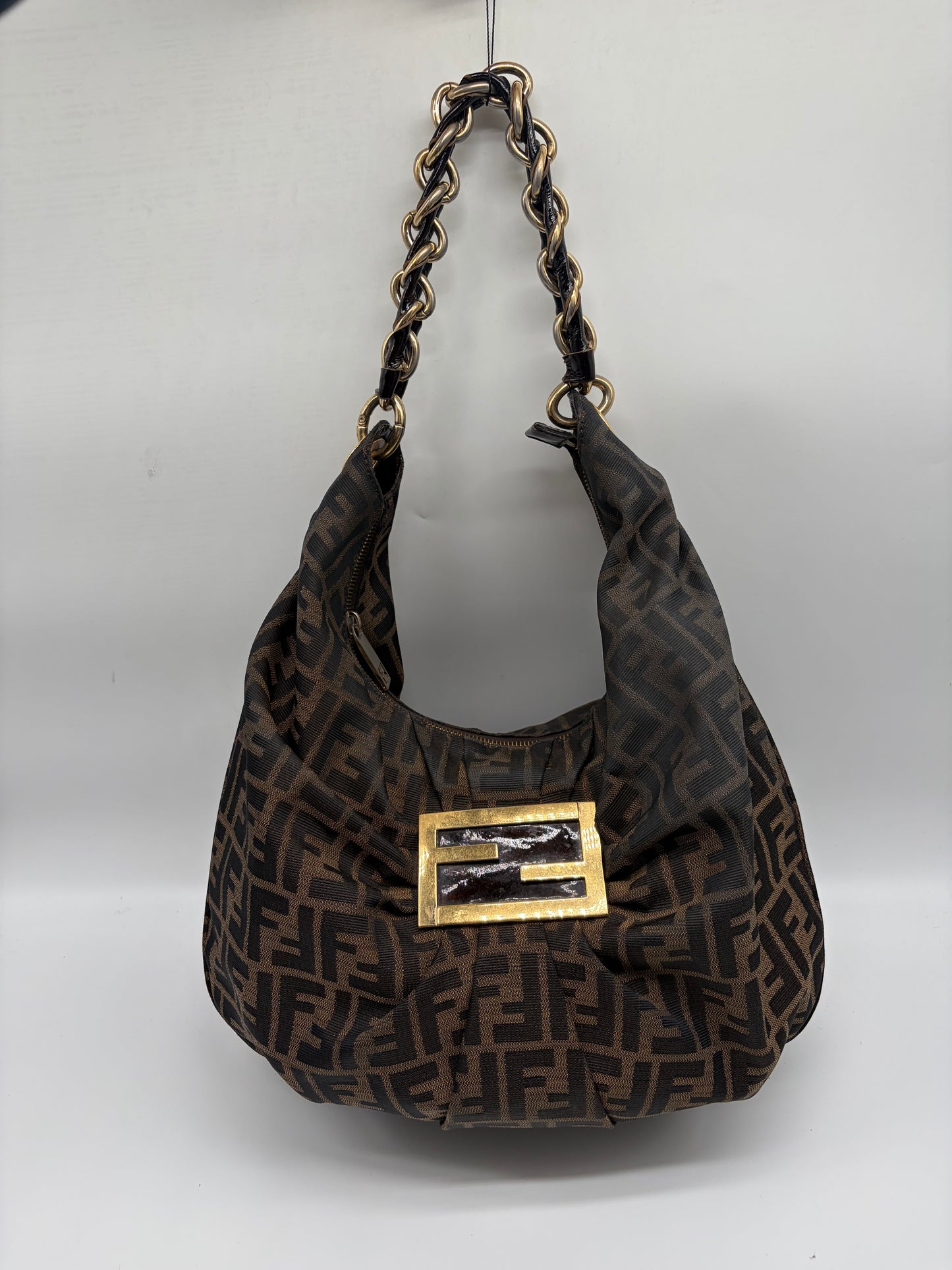 Fendi Tobacco Zucca Print Canvas Mia Hobo Handtasche
