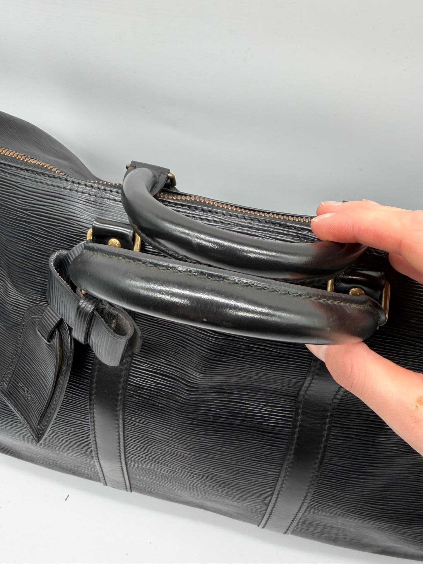 Louis Vuitton Keepall 60 Epi Leder Reisetasche schwarz