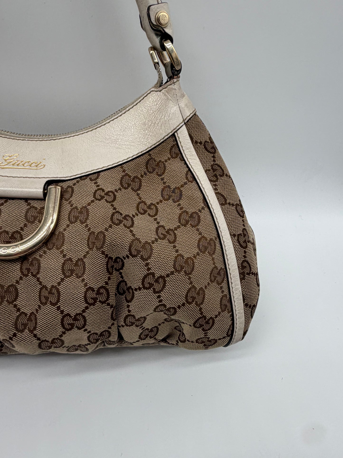 Gucci Abbey D-Ring Schultertasche beige creme