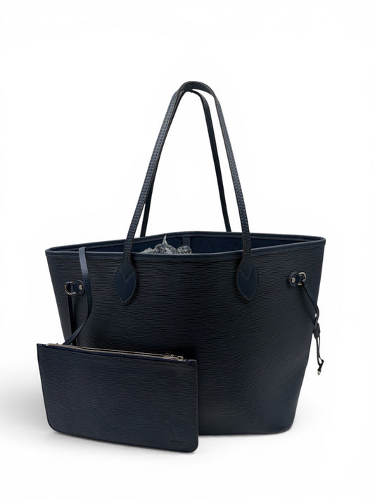 Louis Vuitton Neverfull MM Epi Leder Blau