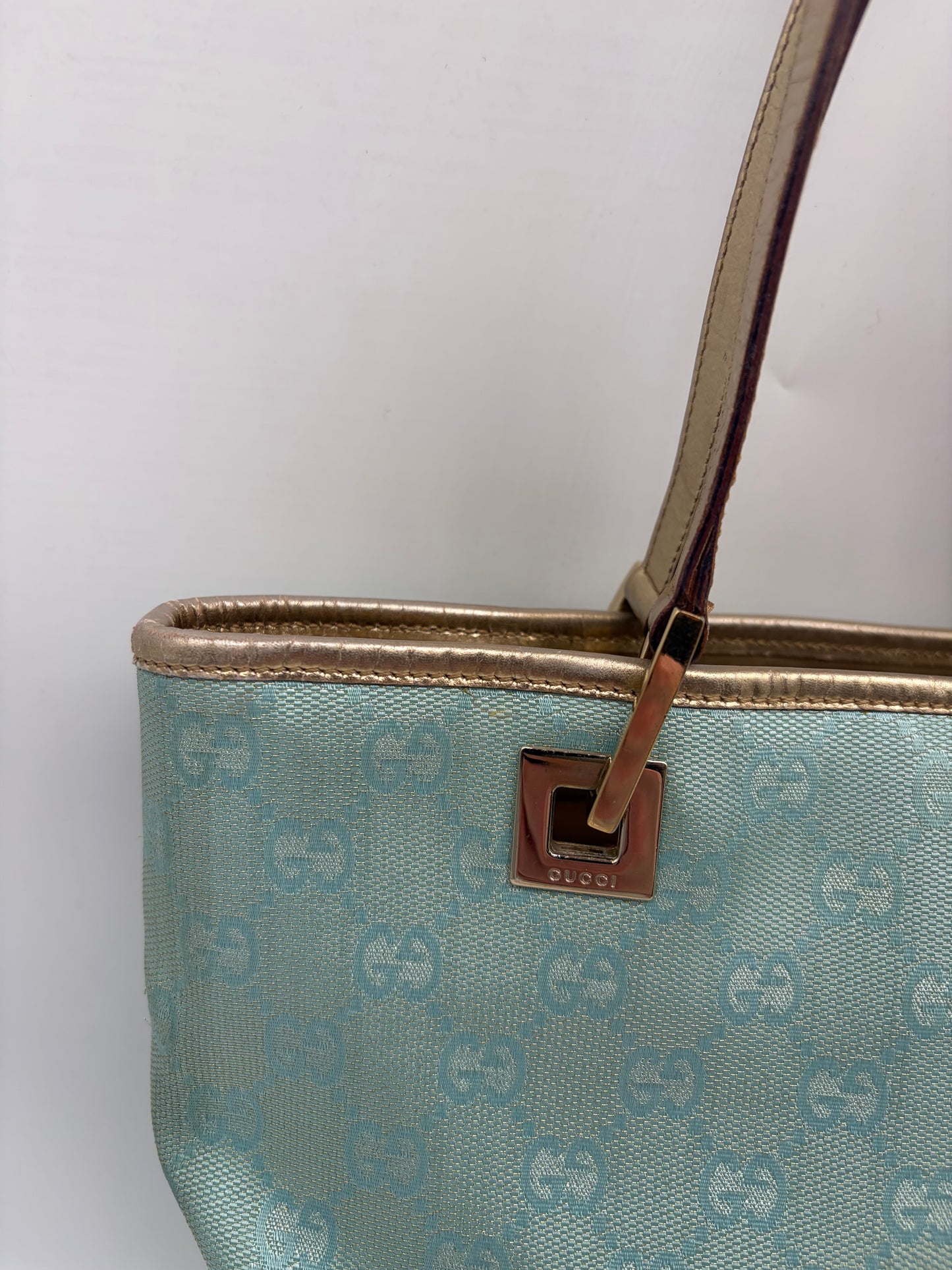 Gucci GG Shopper small Türkis Gold