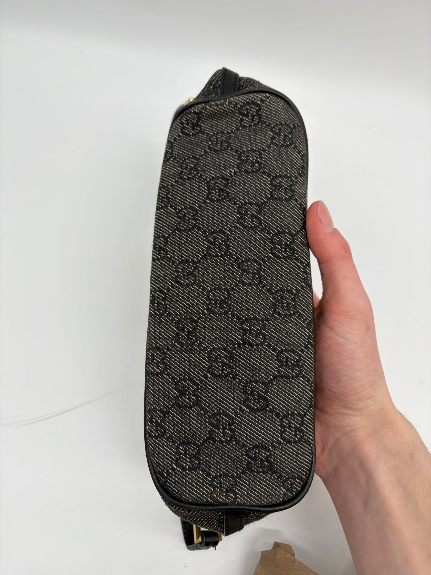 Gucci Canvas Boat Pochette Schwarz Canvas