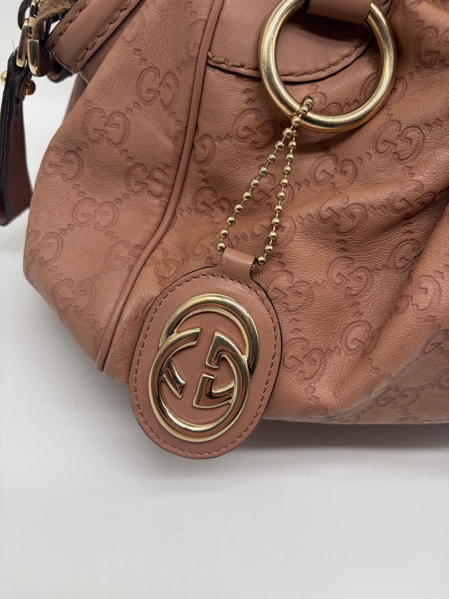 Gucci Sukey Satchel Nude Rosa Schultertasche