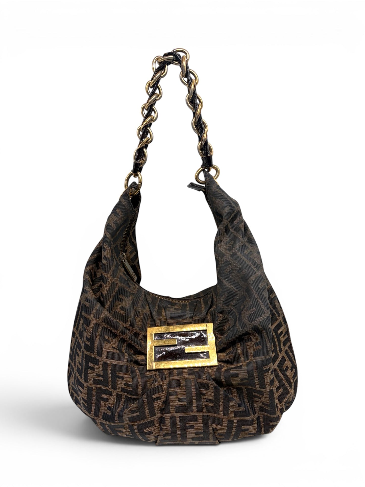Fendi Tobacco Zucca Print Canvas Mia Hobo Handtasche