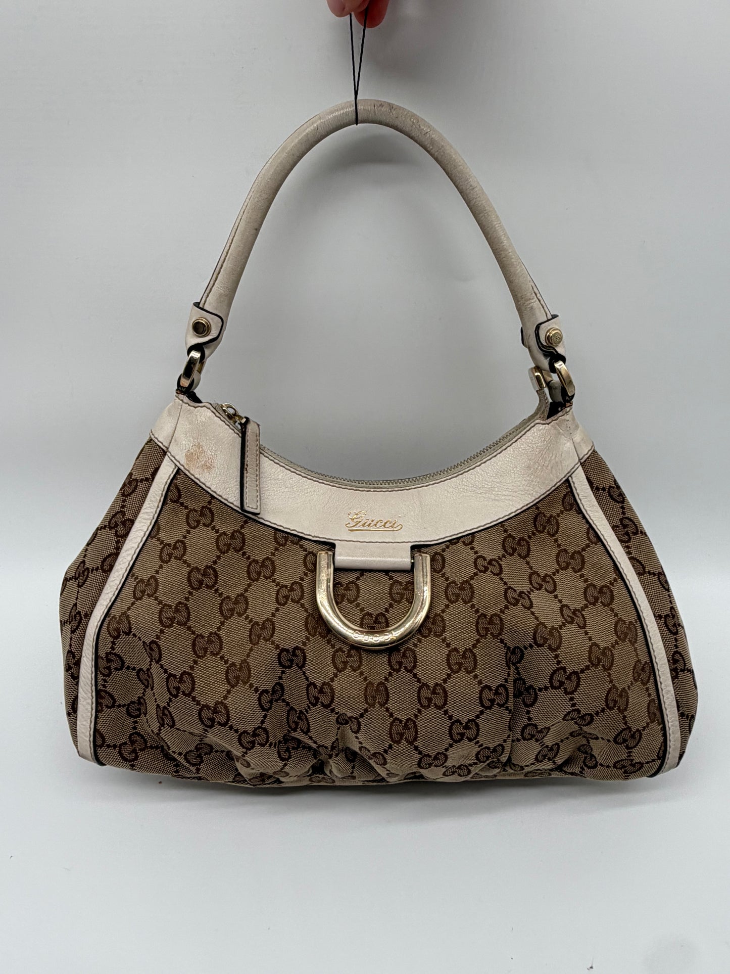 Gucci Abbey D-Ring Schultertasche beige creme