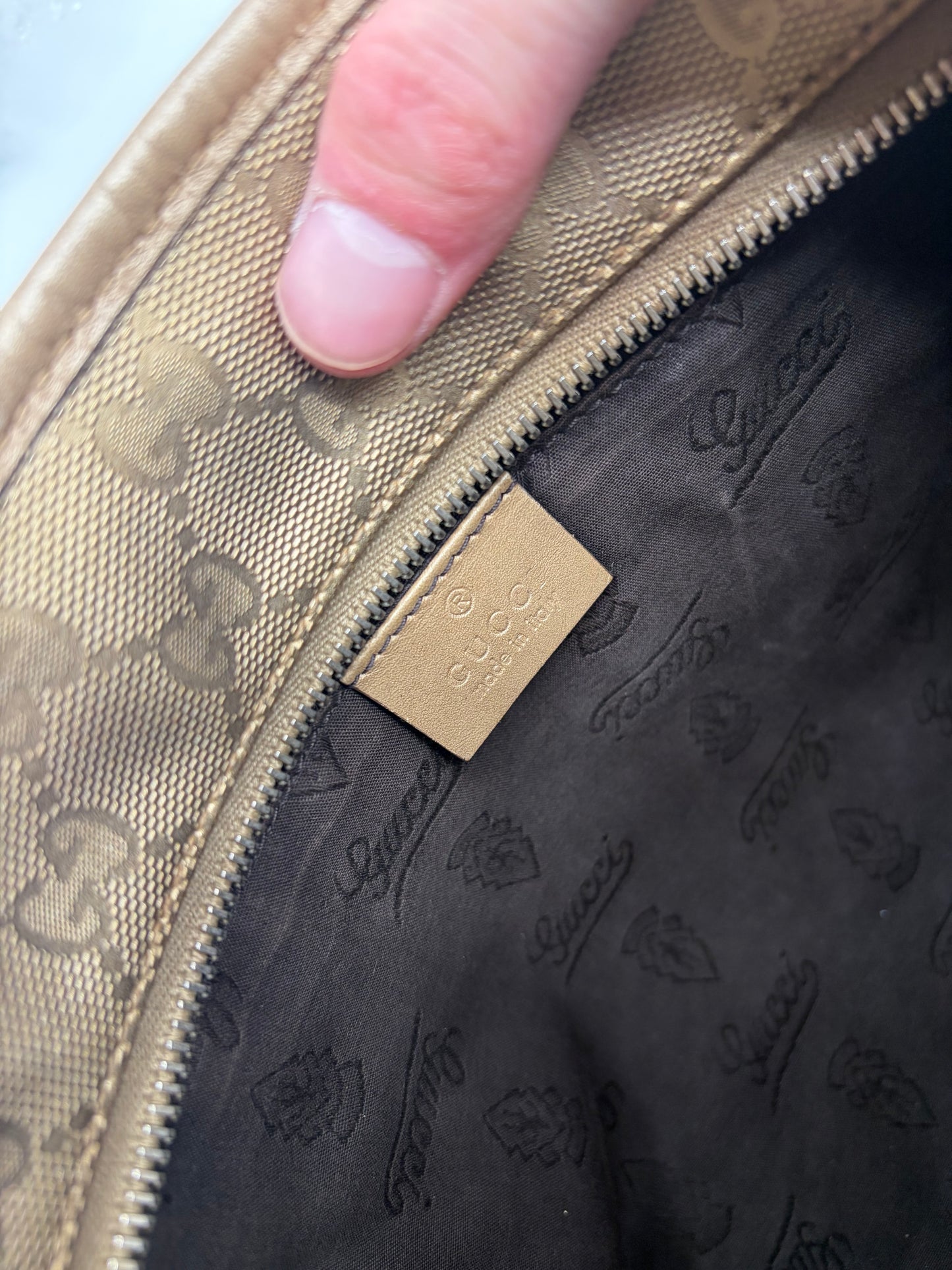 Gucci GG Imprime Canvas Joy Shopping Tasche Gold