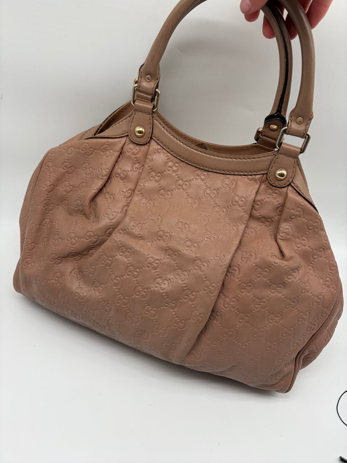 Gucci Guccisisima Sukey Medium Tote Shopper Nude
