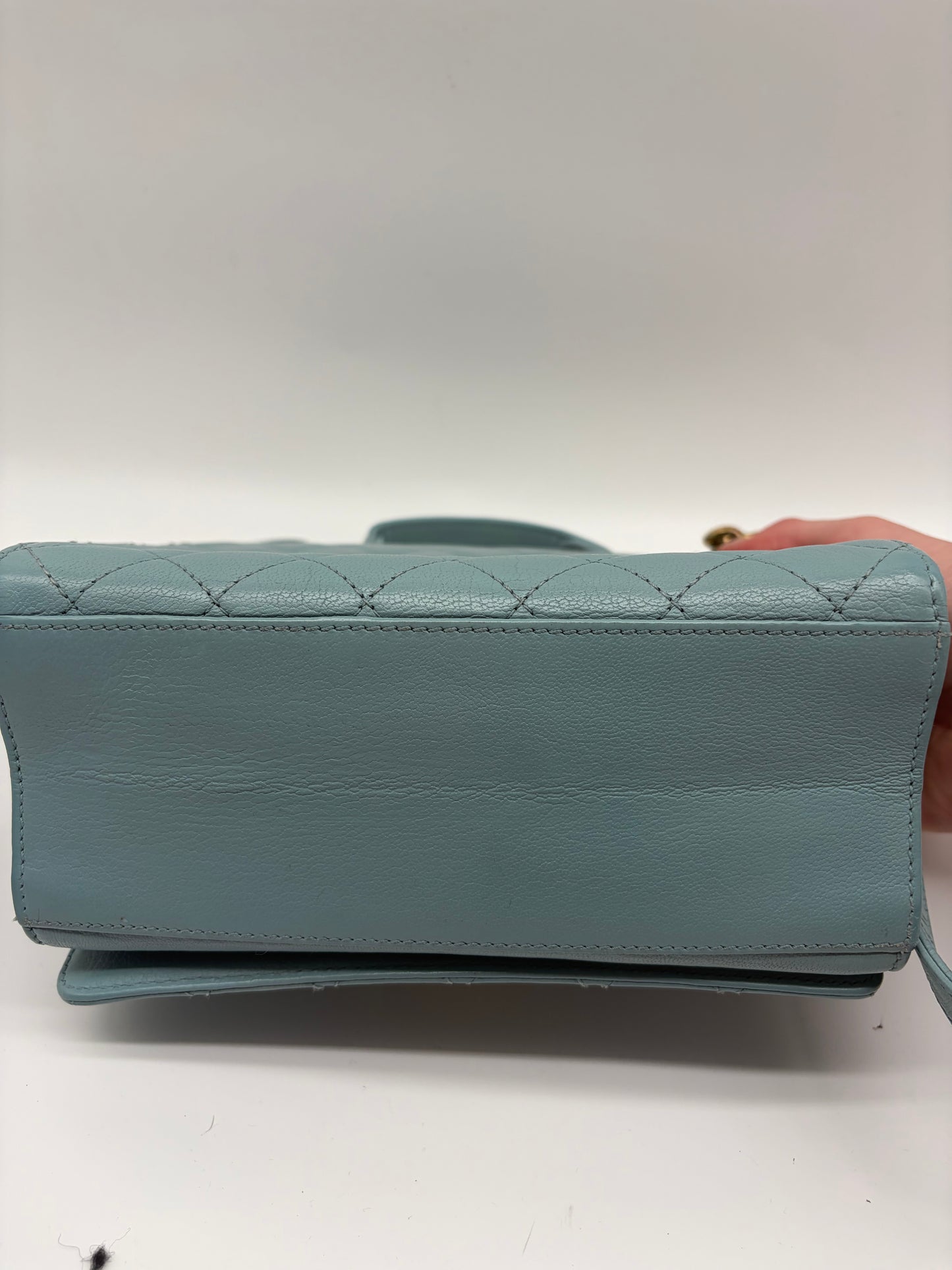 Chanel Rita Flap Bag Handtasche Hellblau Gold Hardware