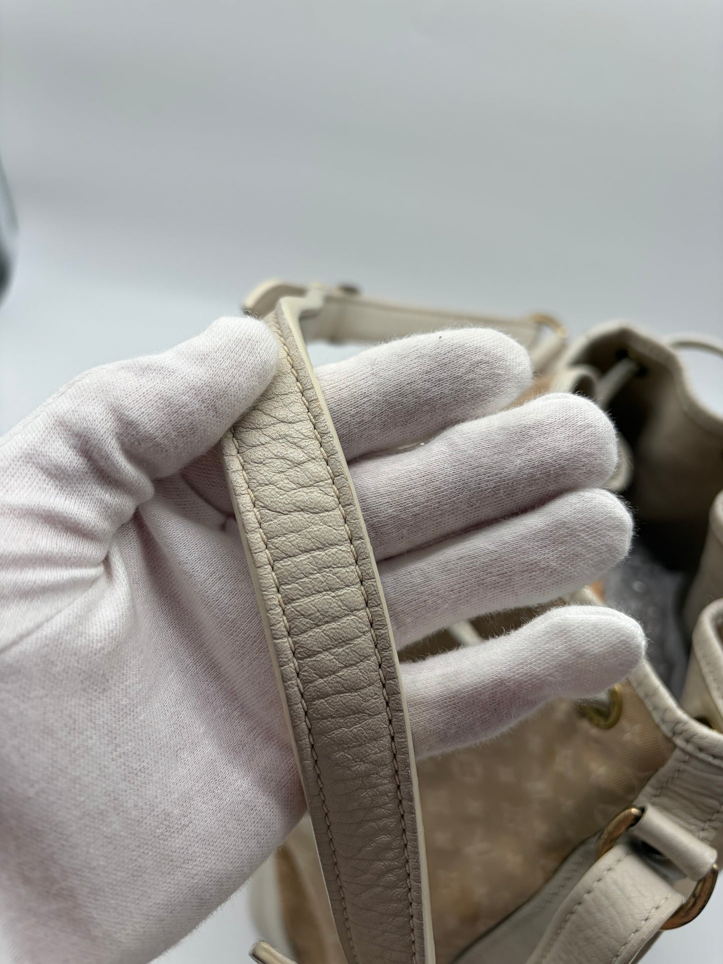 Louis Vuitton Monogram Mini Lin Noé Weiß