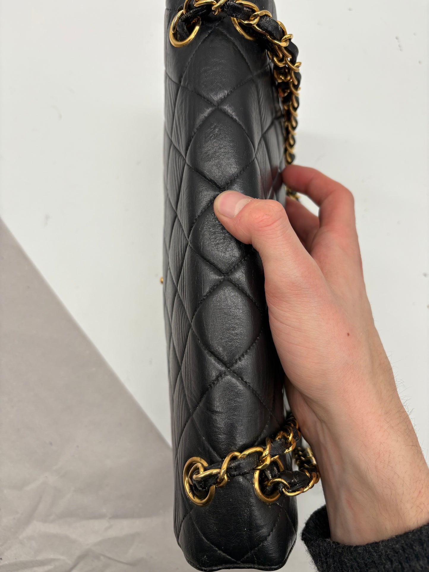 Chanel Timeless / Classique Double Face Flip &nbsp;Bag Black Matelassé Leather Jumbo