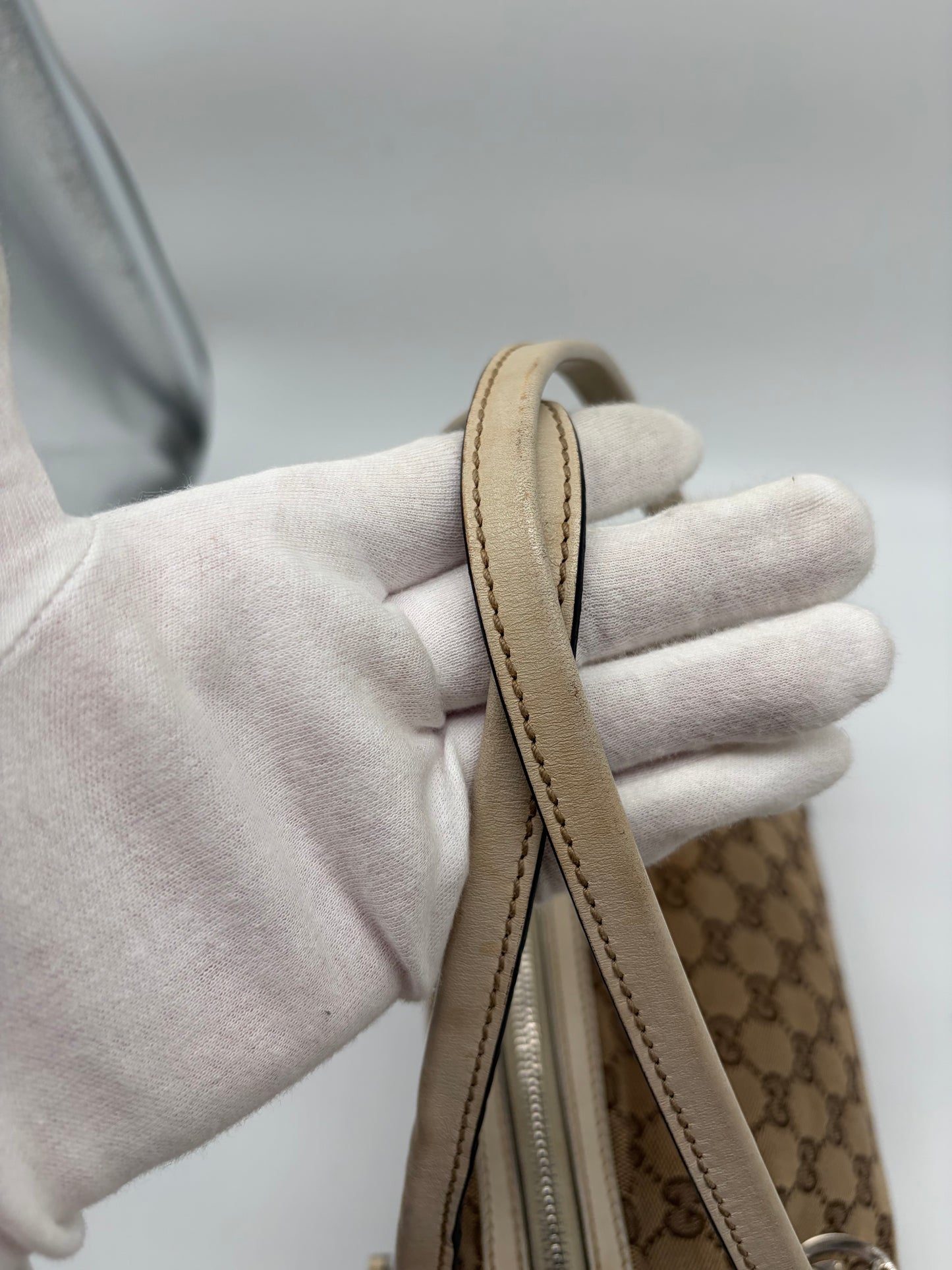 Gucci GG Canvas Twins Schultertasche weiße beige