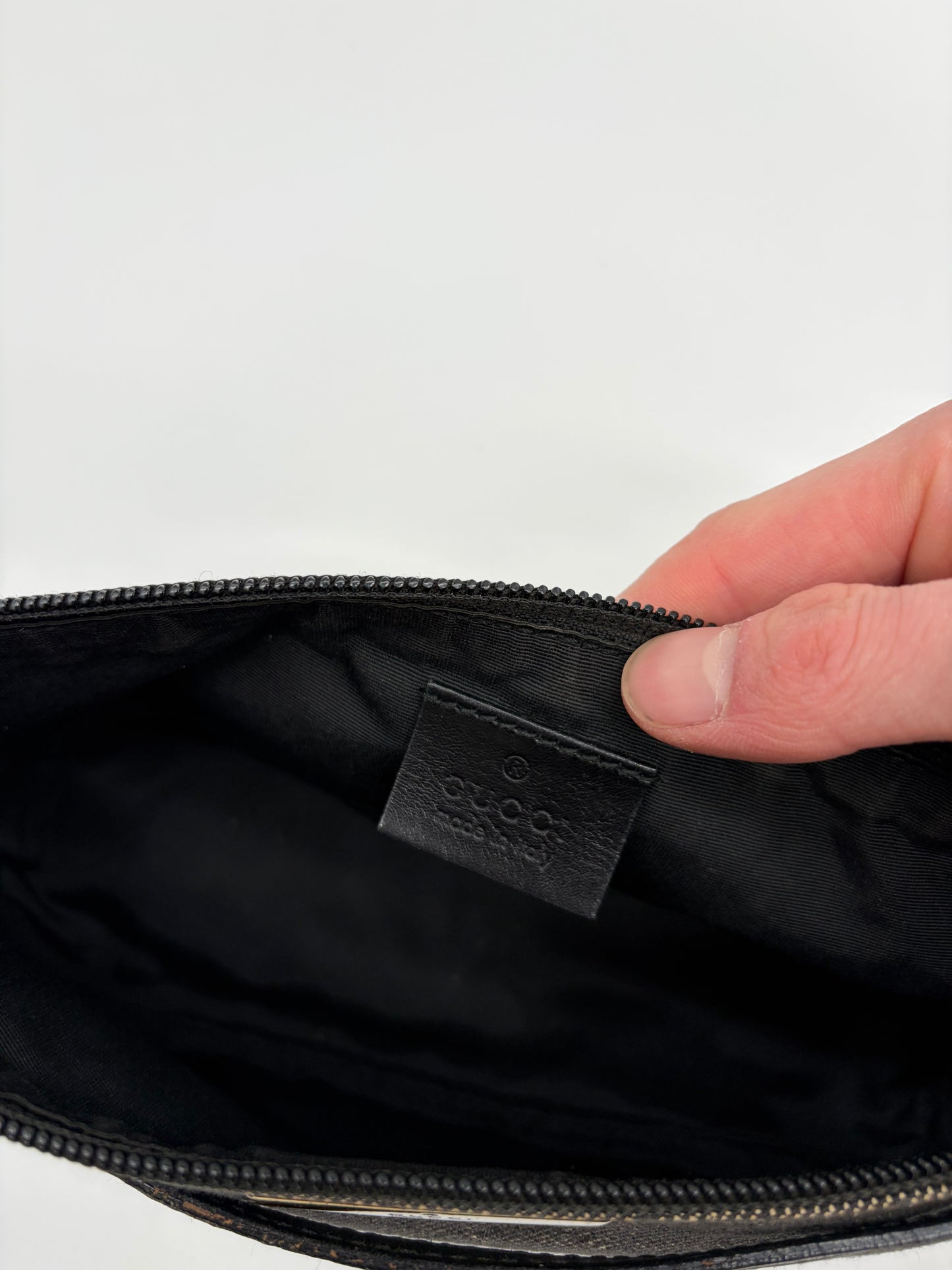 Gucci Canvas Boat Pochette Schwarz Canvas