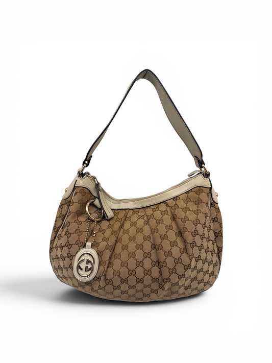 Gucci Sukey Schultertasche  beige Weiß Monogram