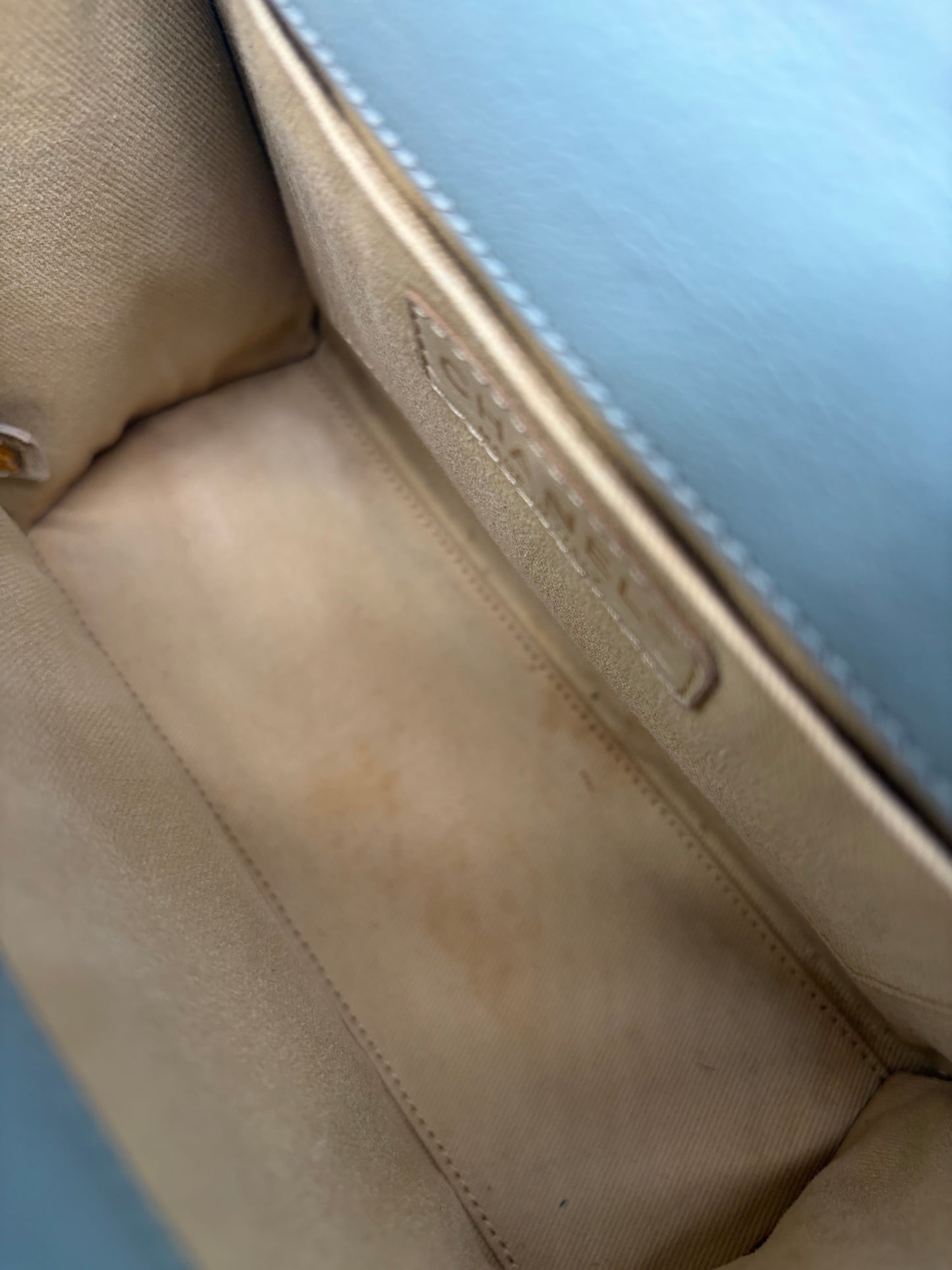 Chanel Rita Flap Bag Handtasche Hellblau Gold Hardware