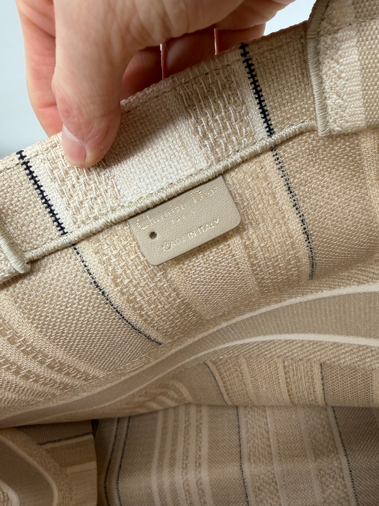 Christian Dior Beige Book Tote Shopping Tasche Medium