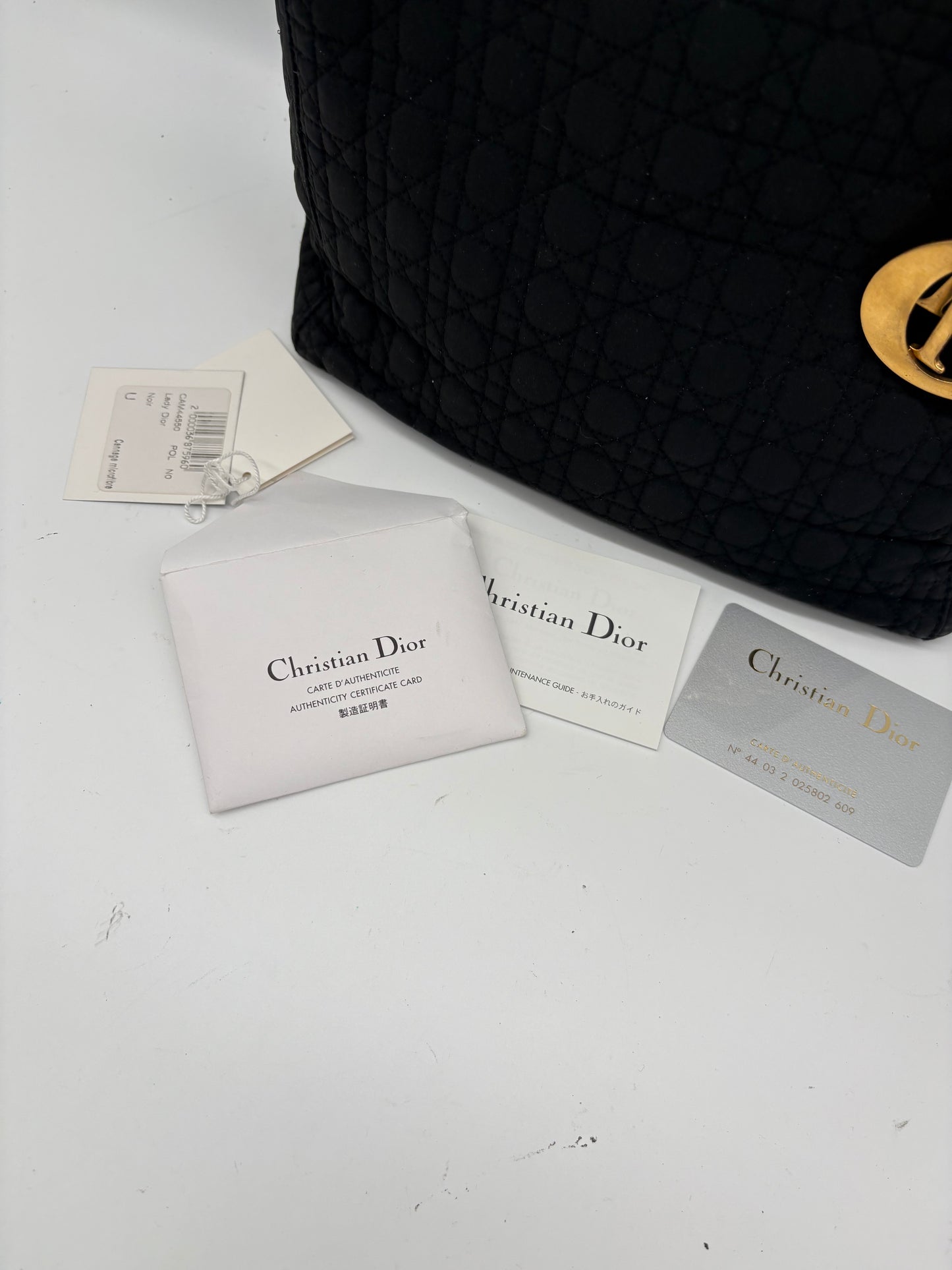 Christian Dior Lady Dior Cannage Nylon Handtasche schwarz