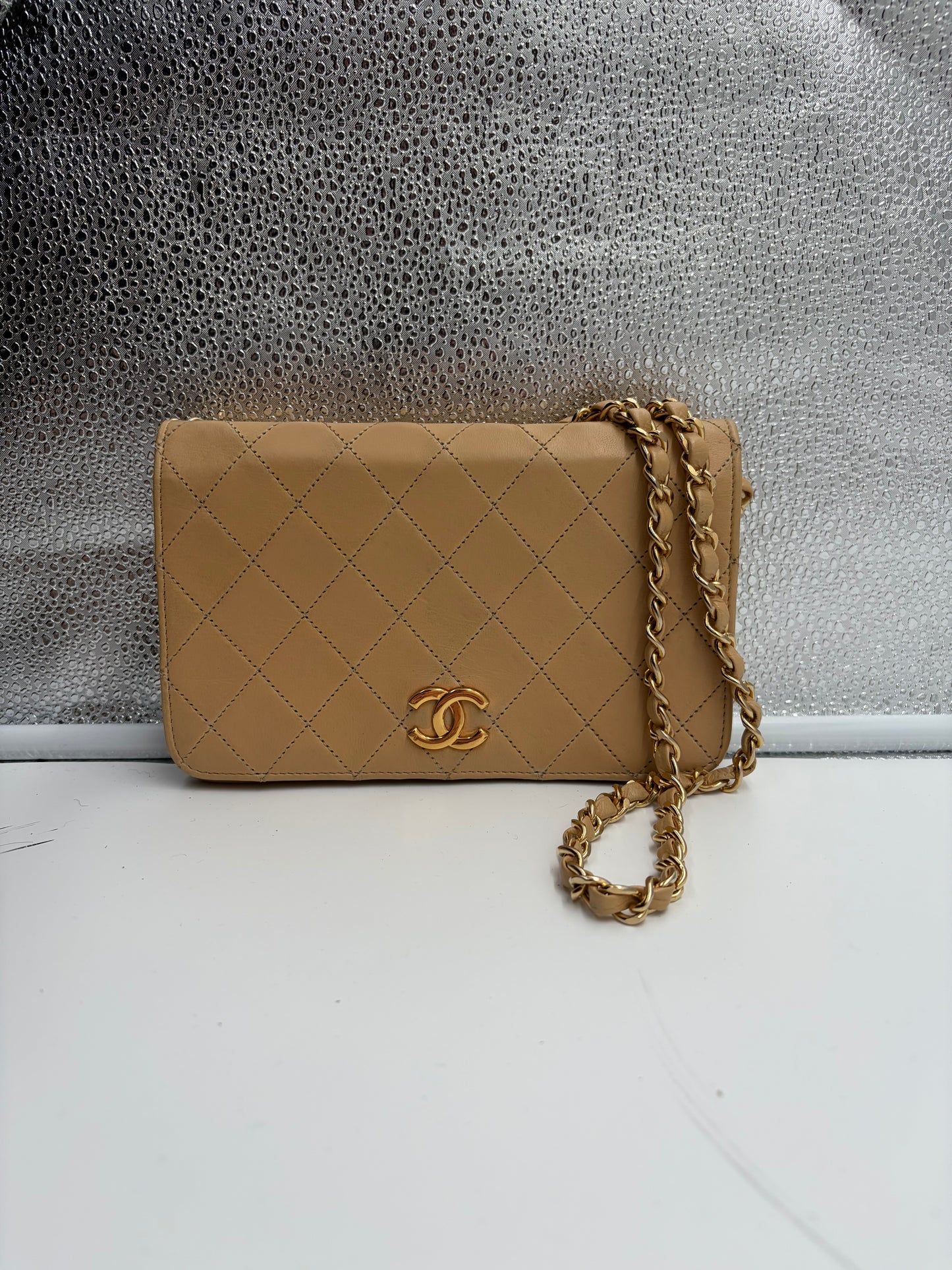 Chanel Small Single Flap Beige Handtasche