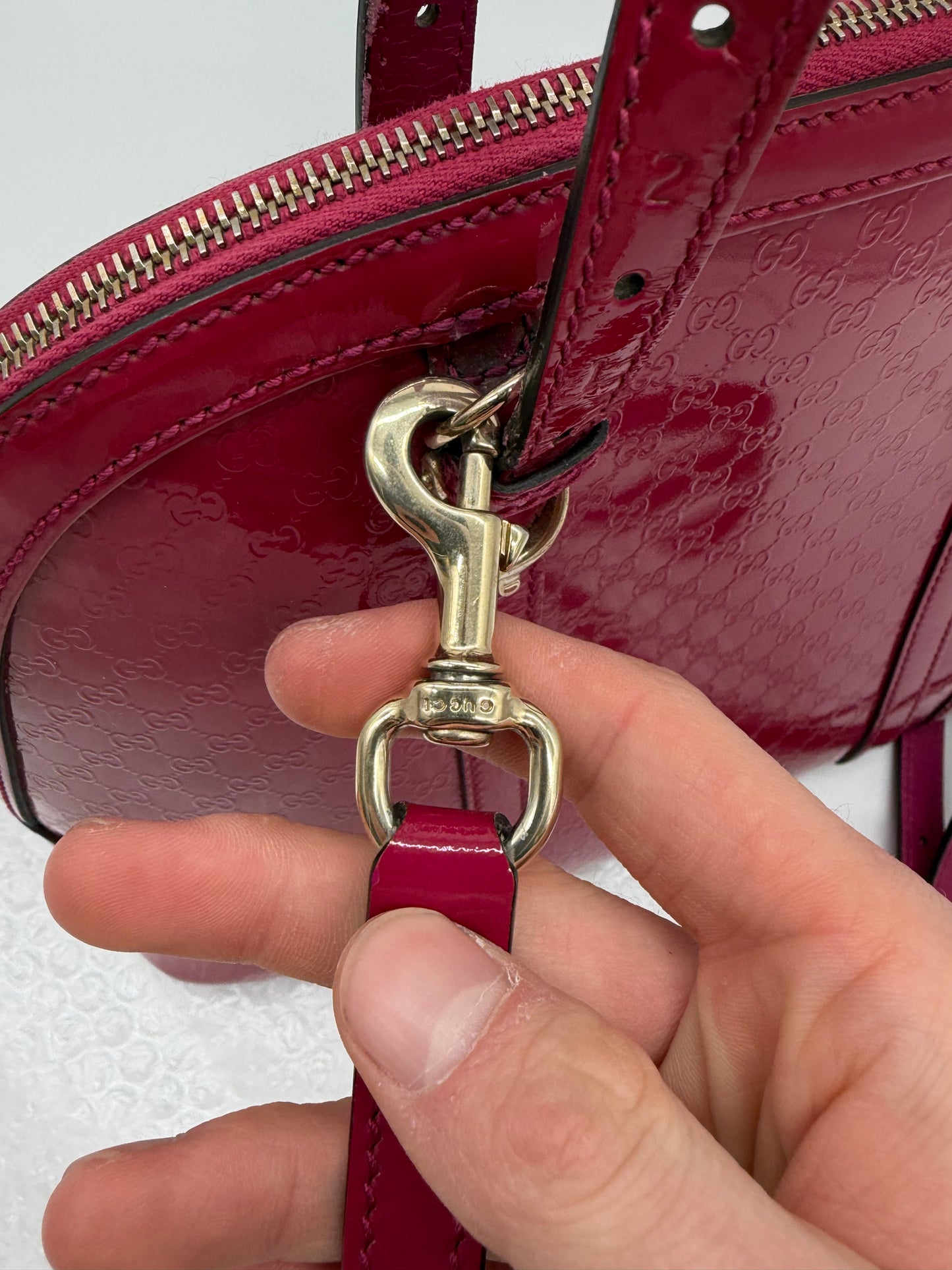 Gucci Microguccissima Pink Lackleder Handtasche