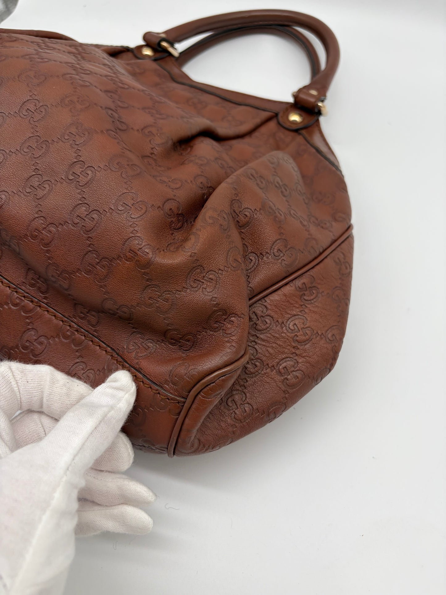 Gucci Medium Sukey Tote Gucissima Leder Braun