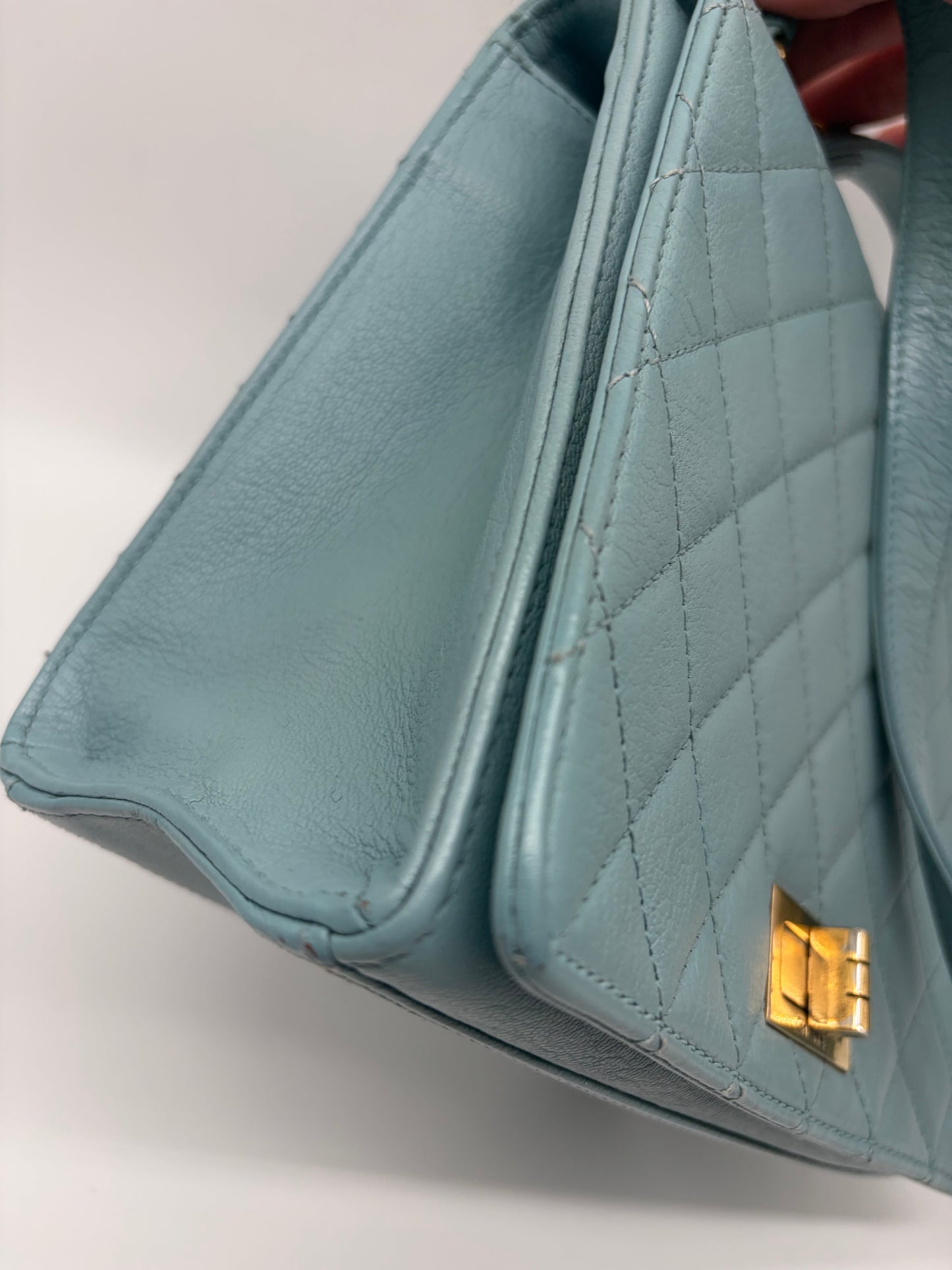 Chanel Rita Flap Bag Handtasche Hellblau Gold Hardware