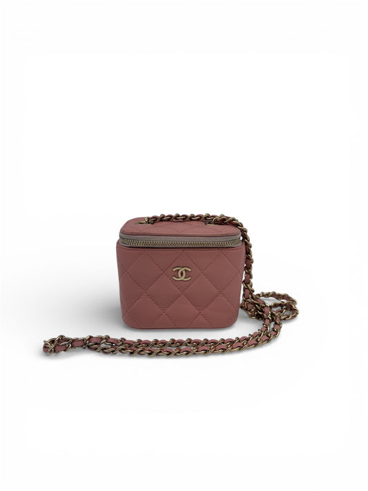 Chanel Vanity pinke Caviar Leder Schultertasche