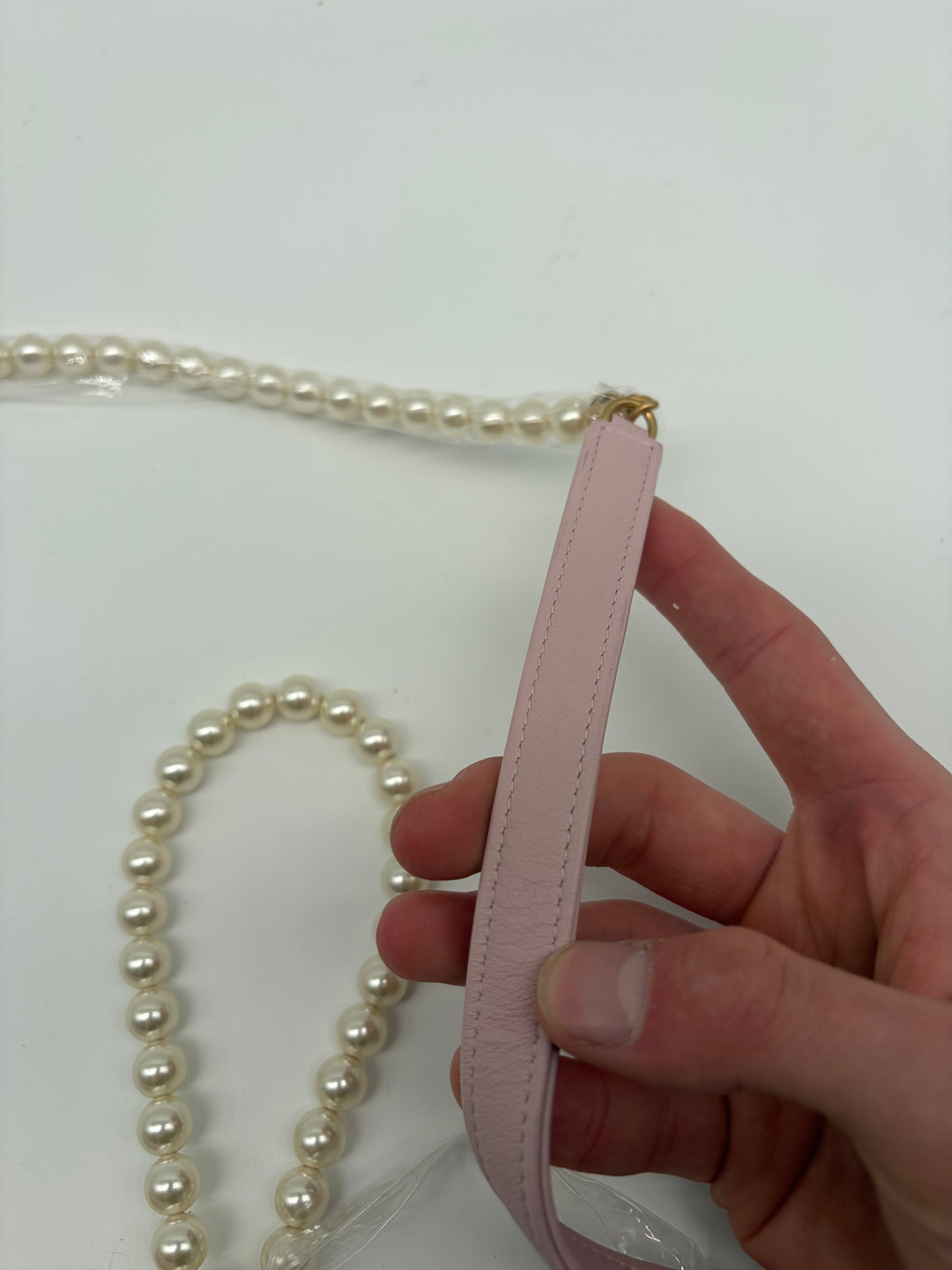 Chanel Pink Lambskin Pearl Micro Bag Rosa