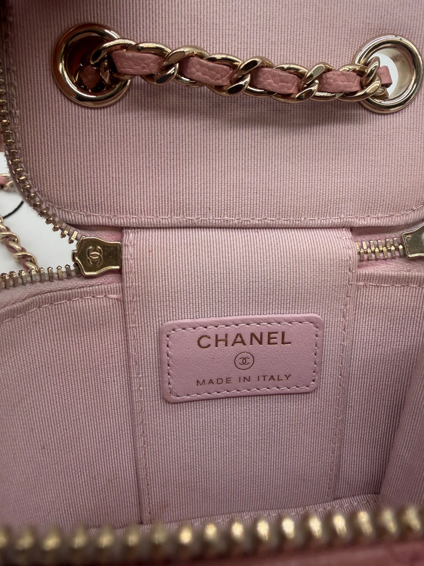 Chanel Vanity pinke Caviar Leder Schultertasche