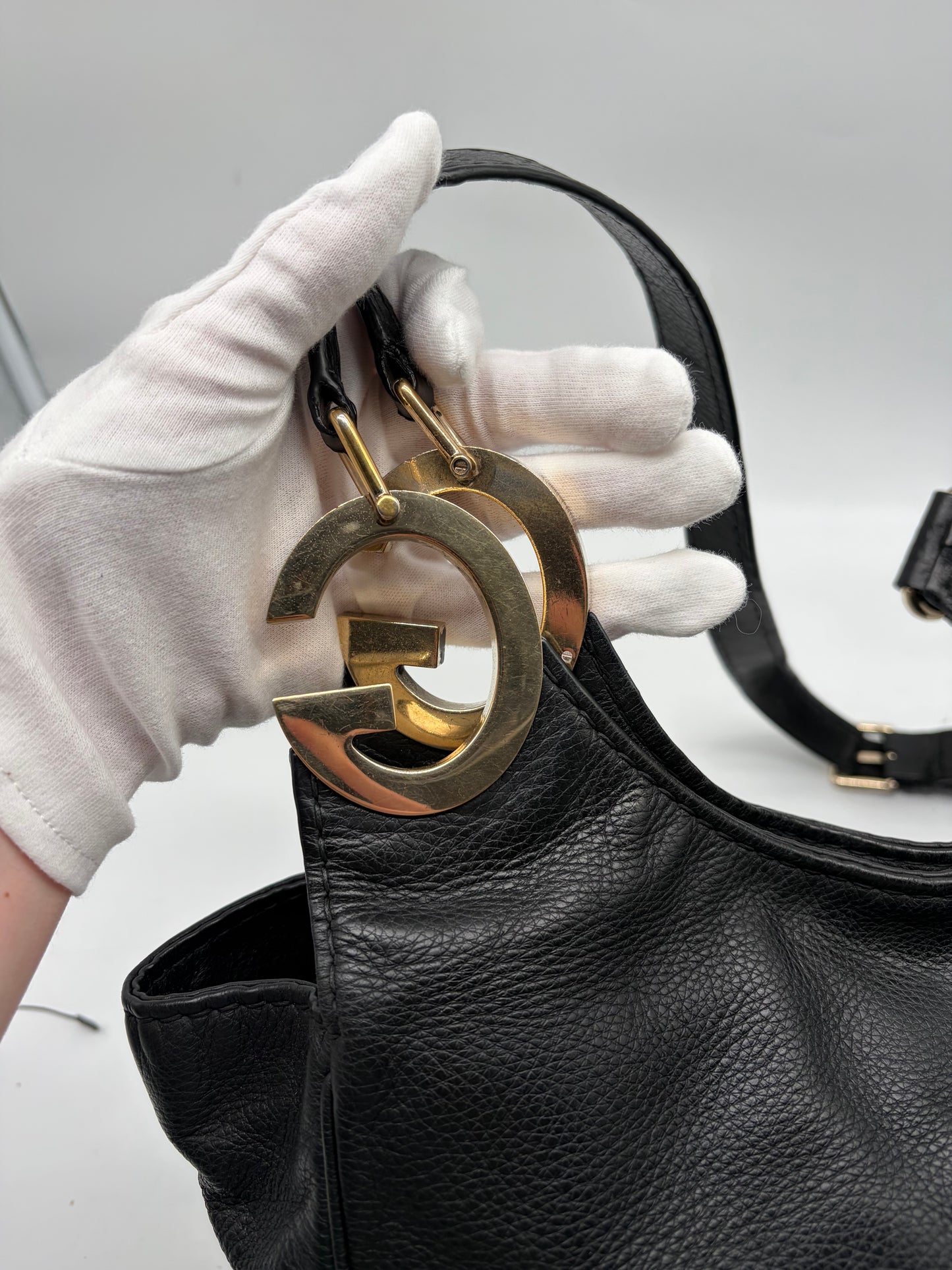 Gucci Charlotte Monogram Leder Tasche schwarz