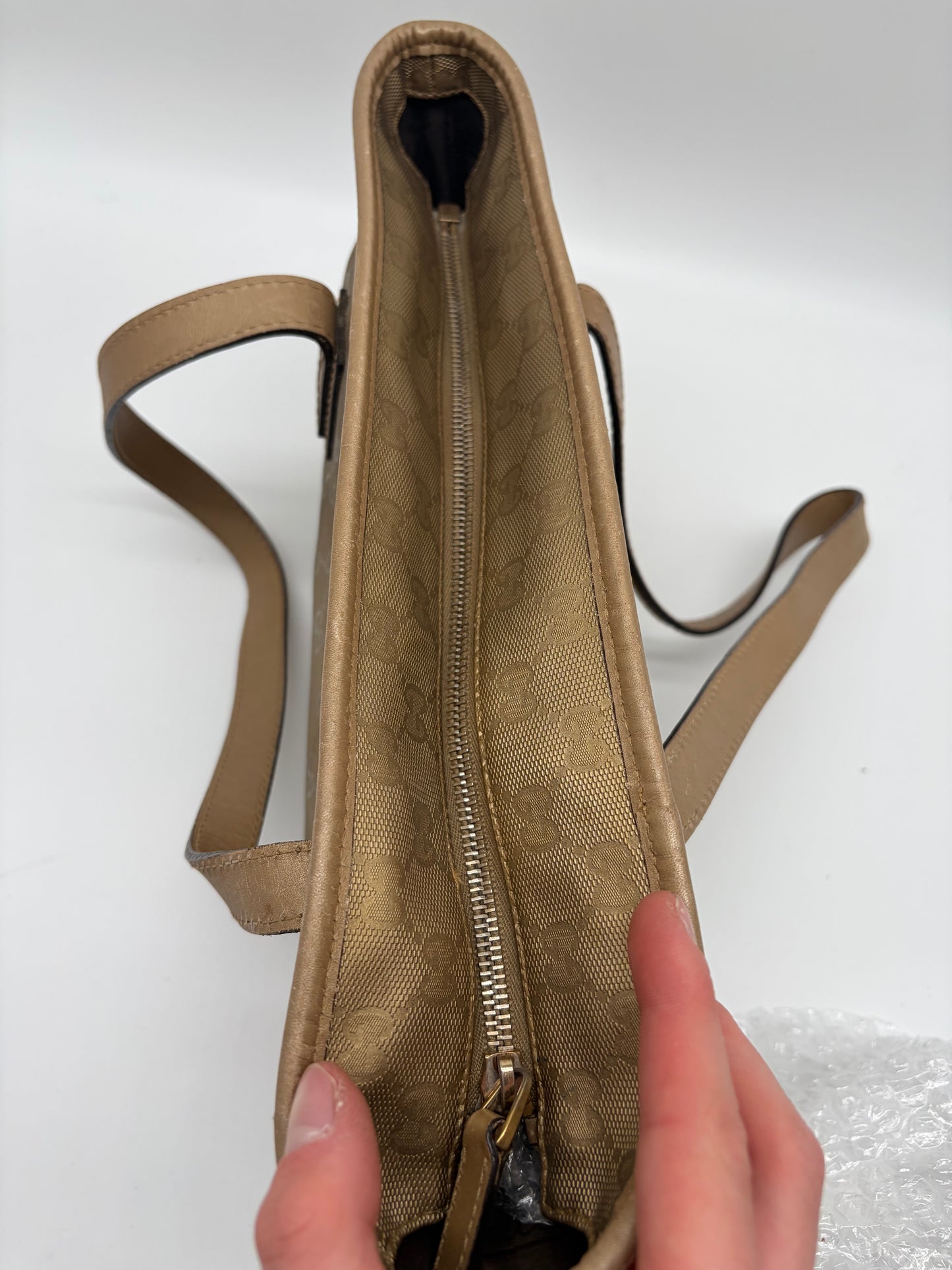 Gucci GG Imprime Canvas Joy Shopping Tasche Gold
