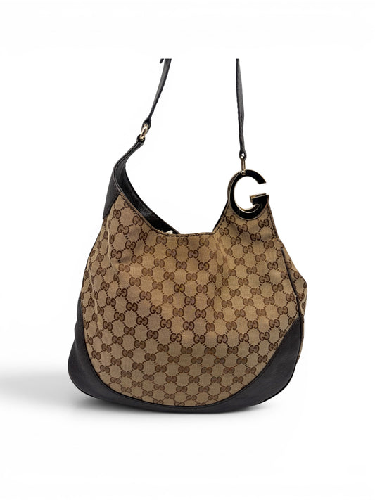 Gucci GG Canvas Charlotte Schultertasche braun beige
