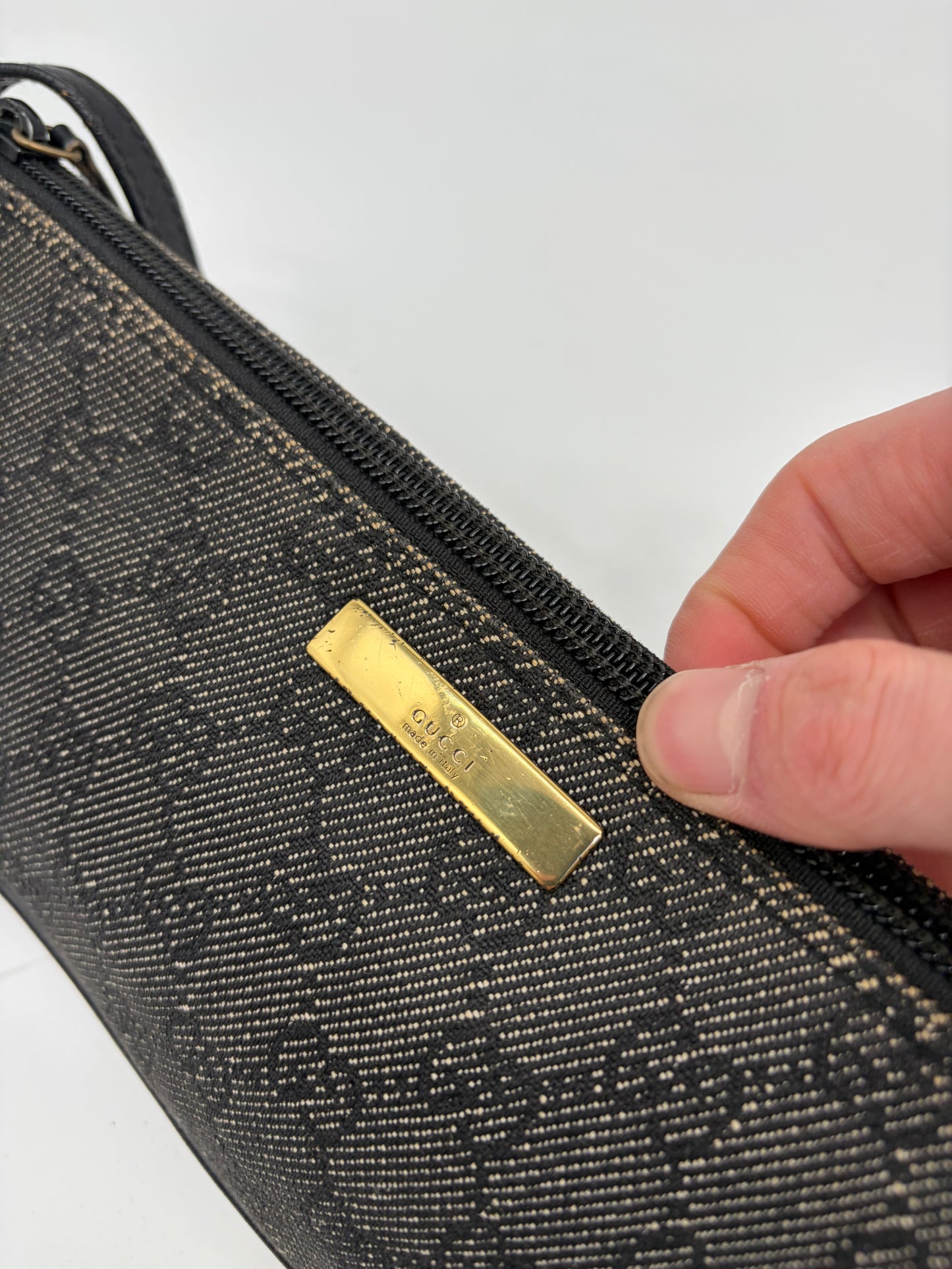 Gucci Canvas Boat Pochette Schwarz Canvas