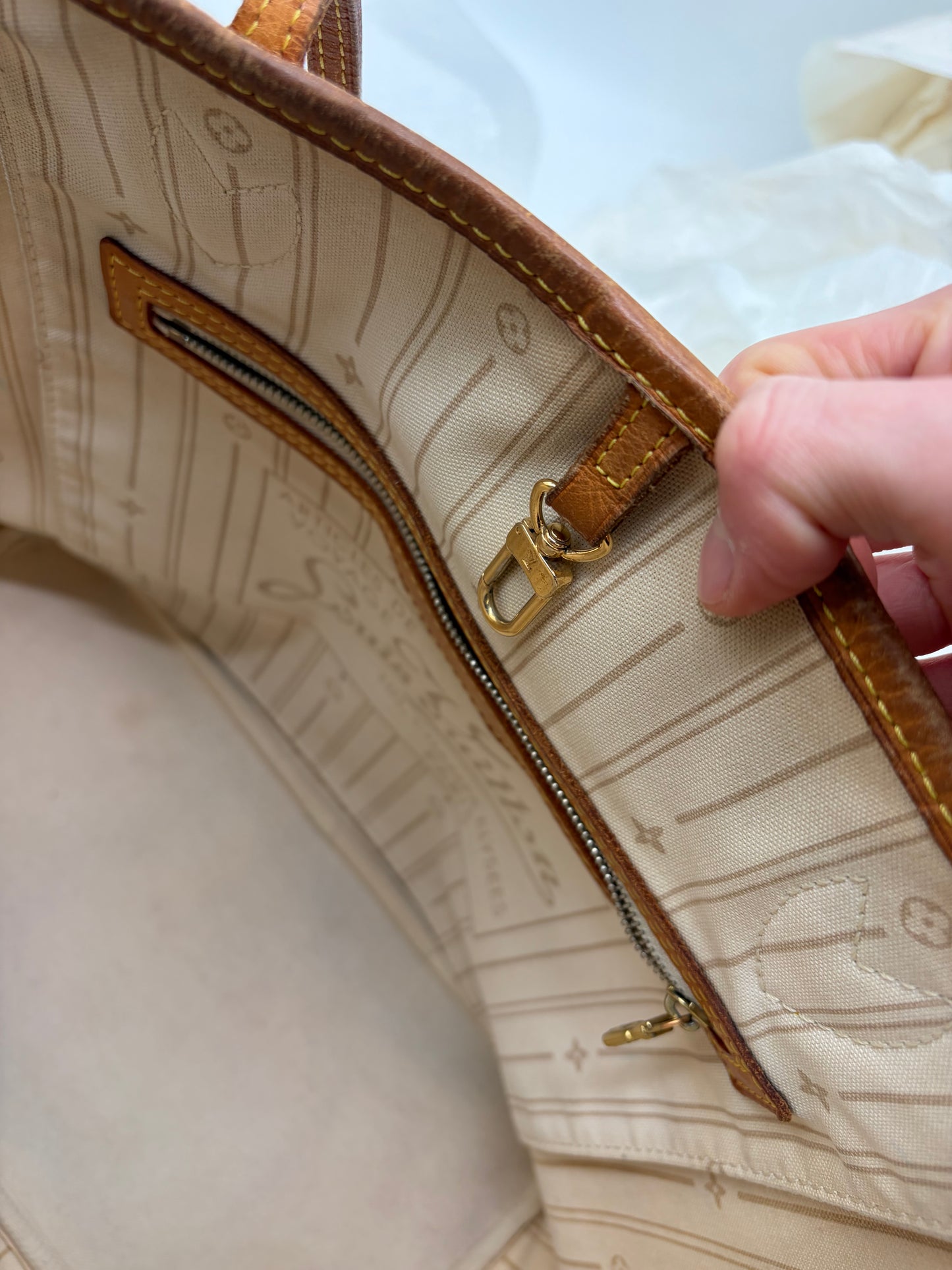 Louis Vuitton Damier Azur Neverfull MM Handtasche Shoppingtasche