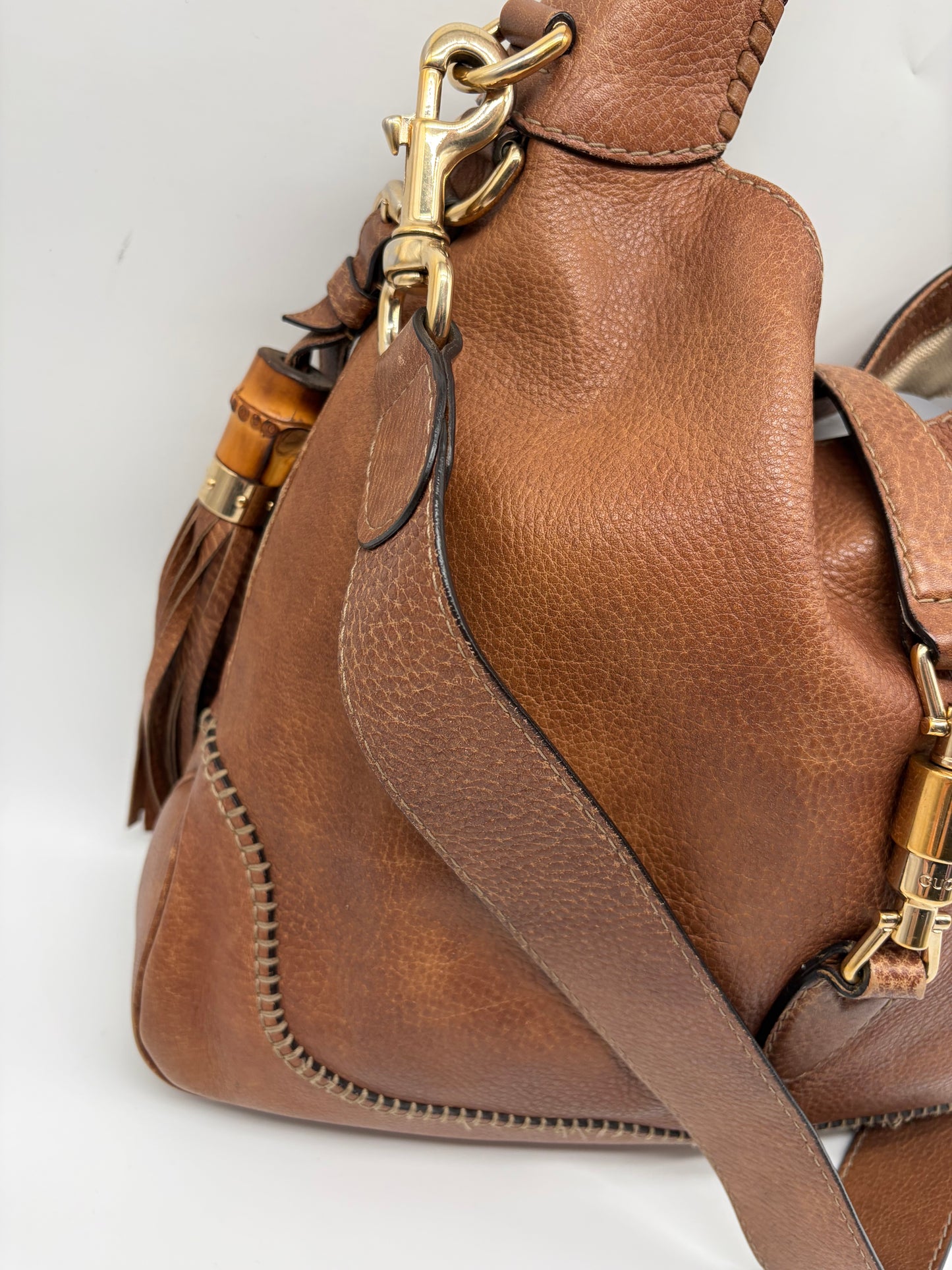 Gucci New Jackie Large braun Schultertasche mit Crossbodygurt
