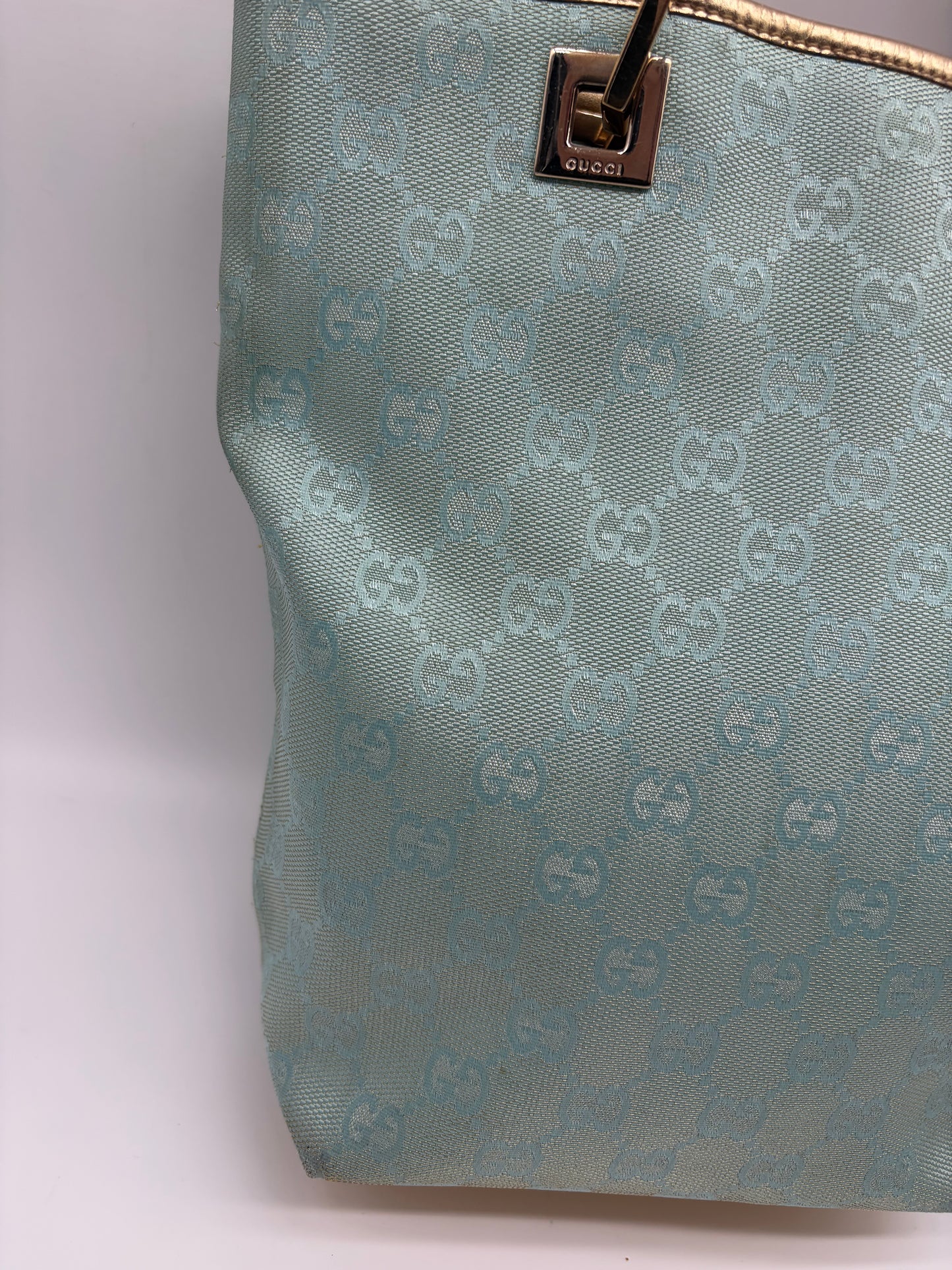 Gucci GG Shopper small Türkis Gold