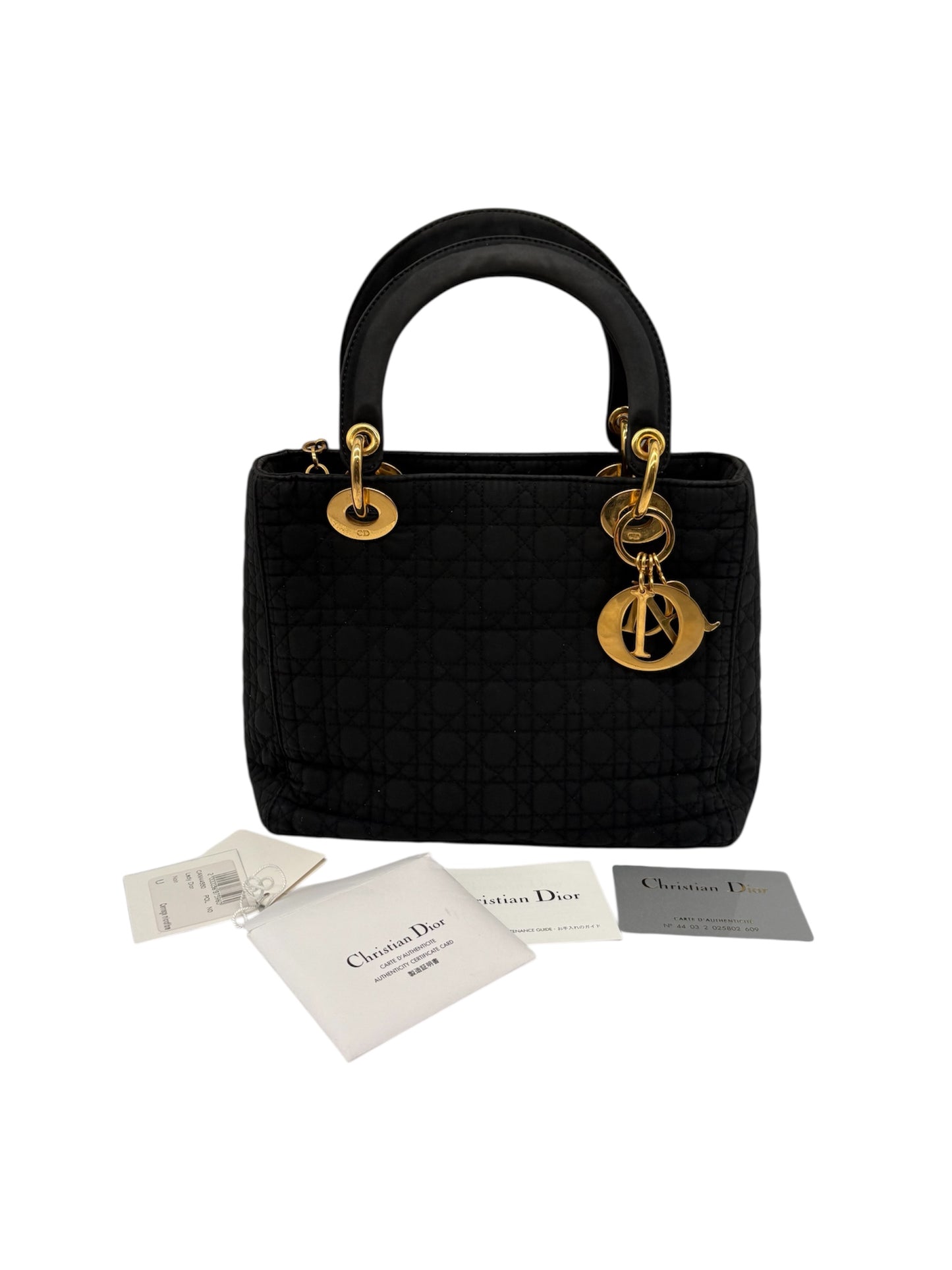 Christian Dior Lady Dior Cannage Nylon Handtasche schwarz