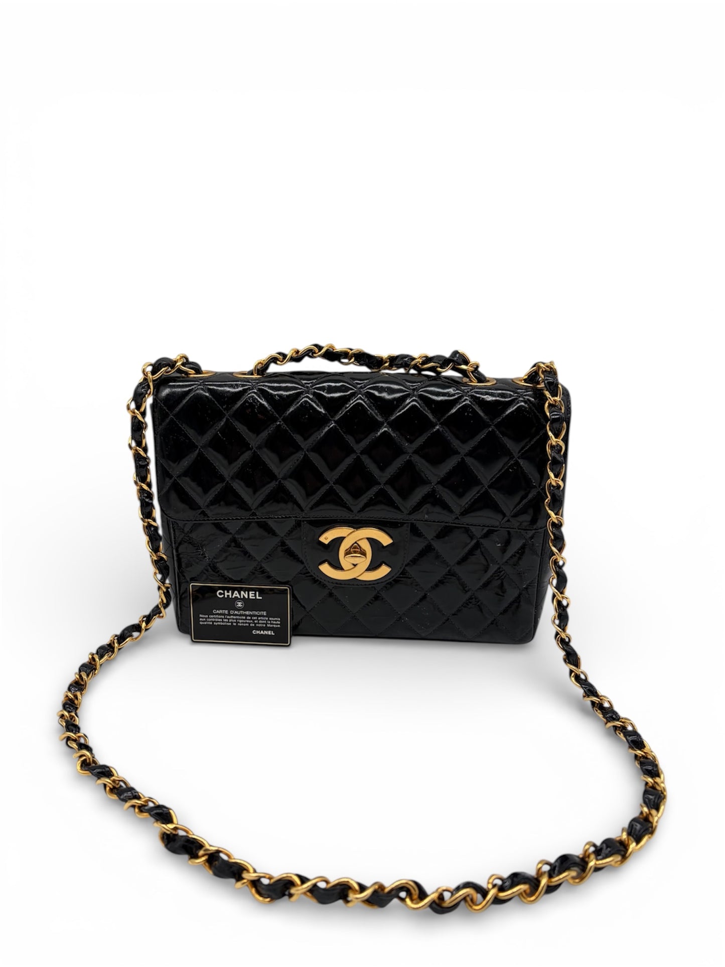 Chanel Deca Matelassé 30 Lackleder Schultertasche