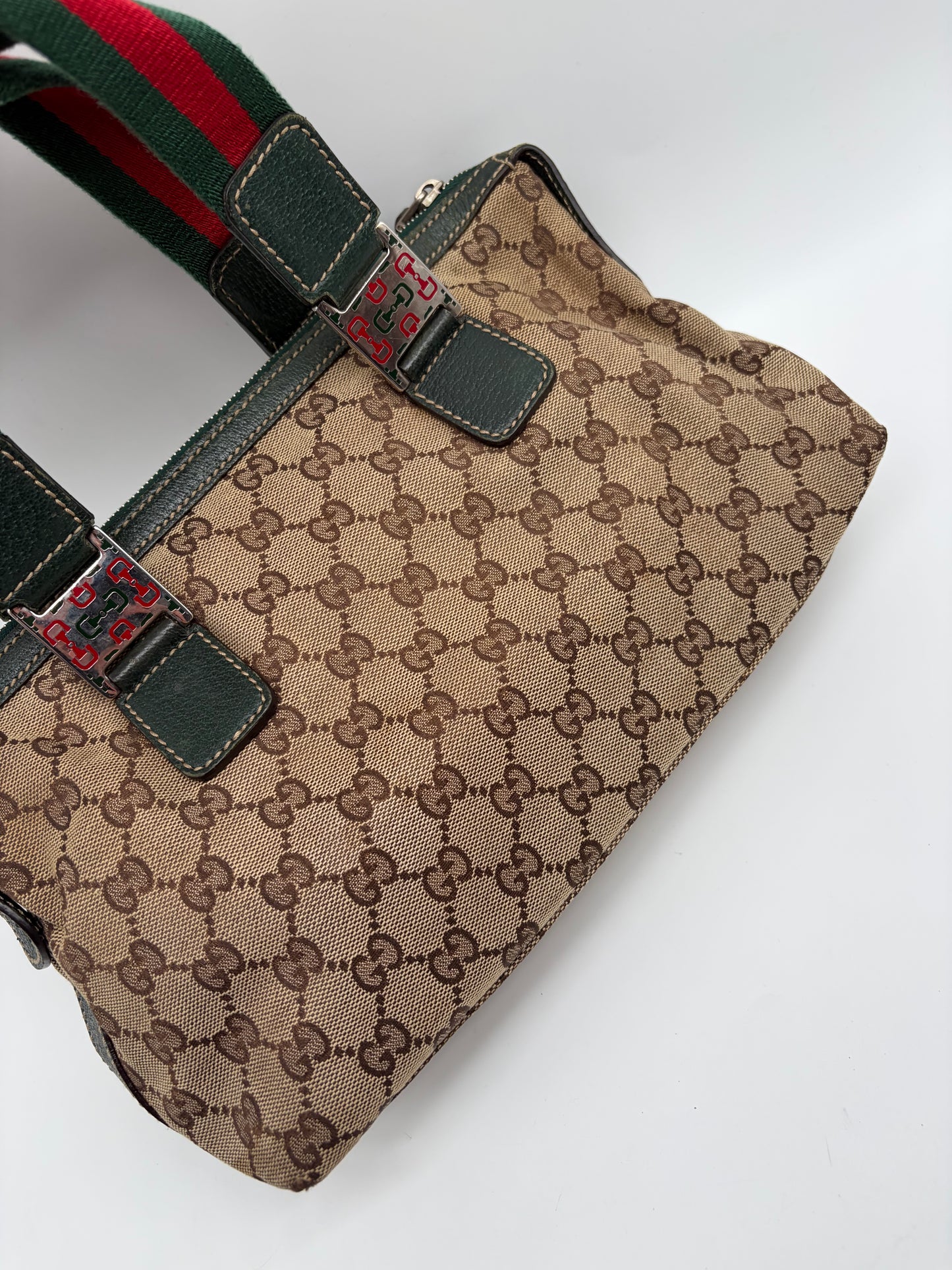 Gucci Sherry Line Handtasche grün beige