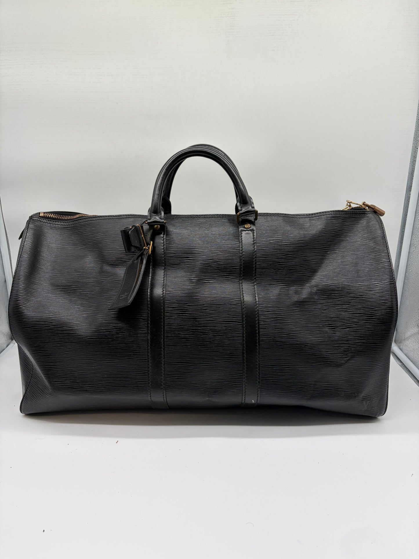 Louis Vuitton Keepall 60 Epi Leder Reisetasche schwarz