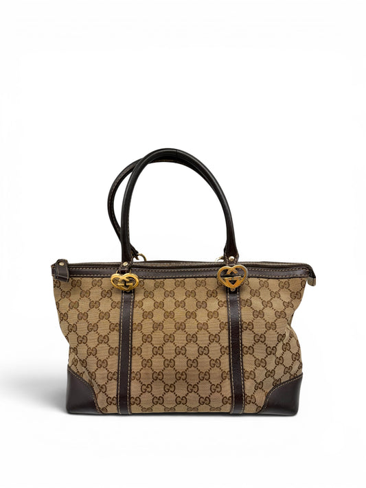 Gucci GG Canvas Lovely Tote Bag braun beige