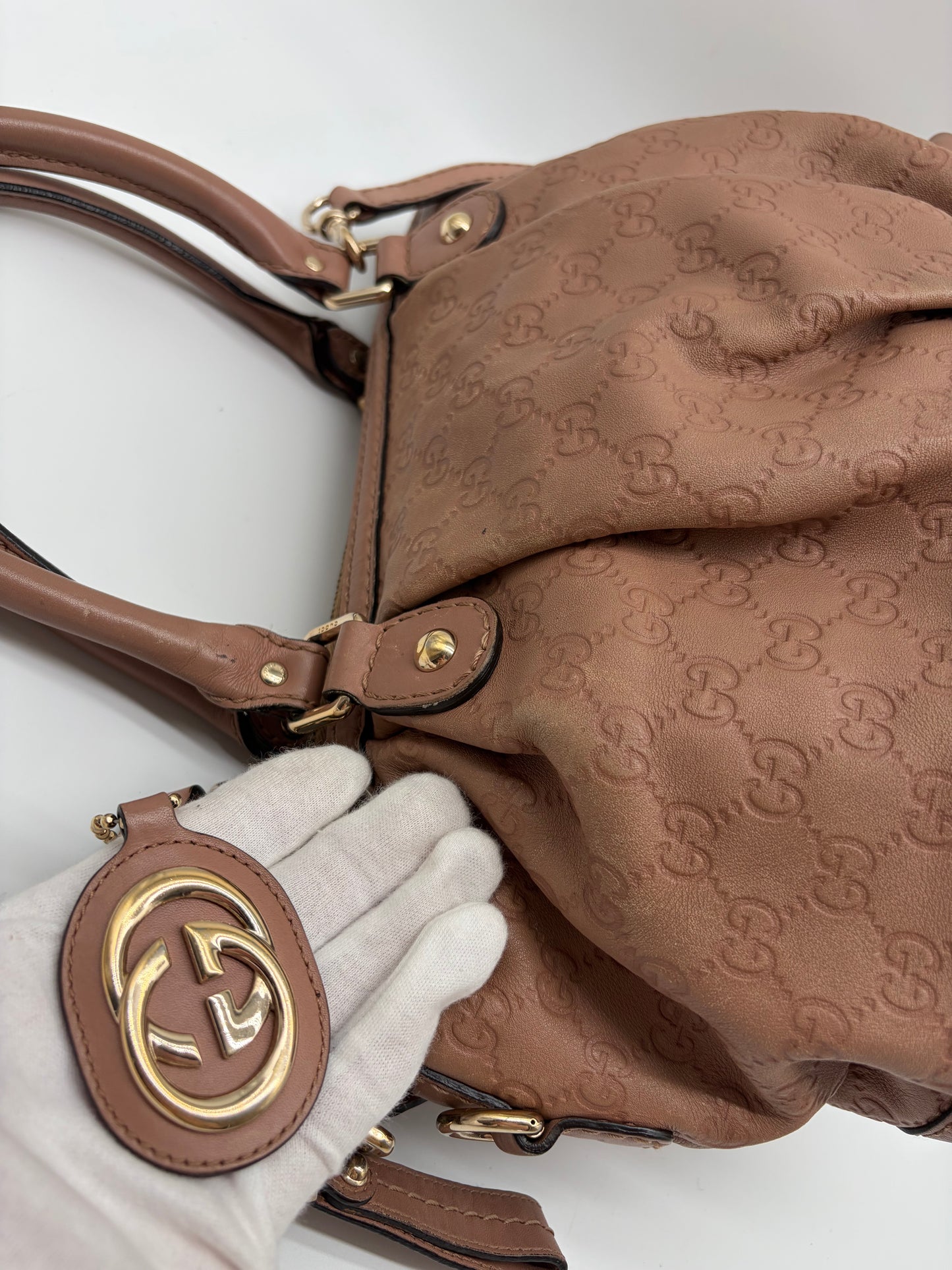 Gucci Guccissima GG Canvas 2Way Shoulder Bag rosa