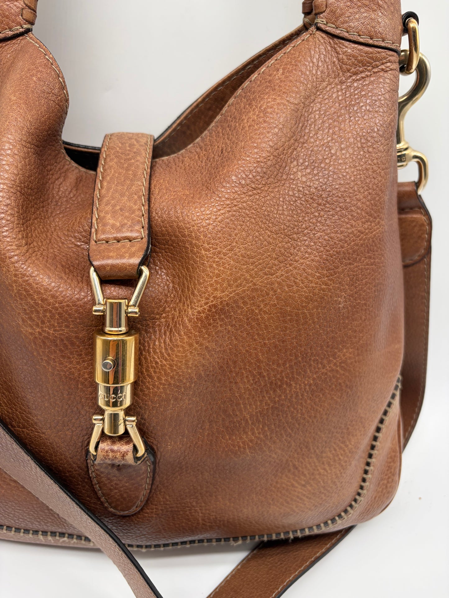 Gucci New Jackie Large braun Schultertasche mit Crossbodygurt