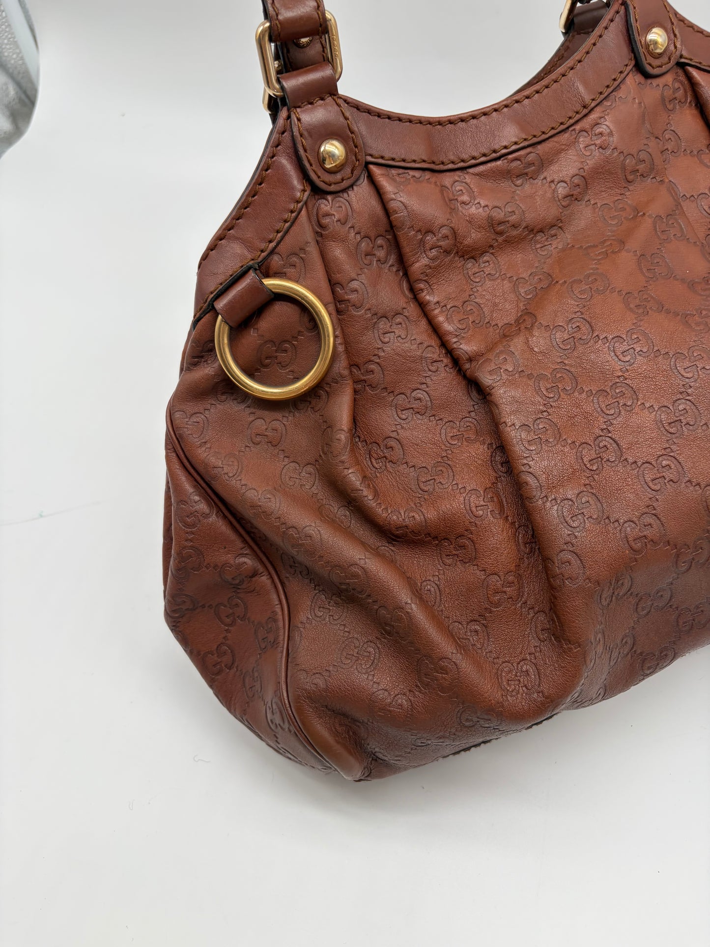 Gucci Medium Sukey Tote Gucissima Leder Braun