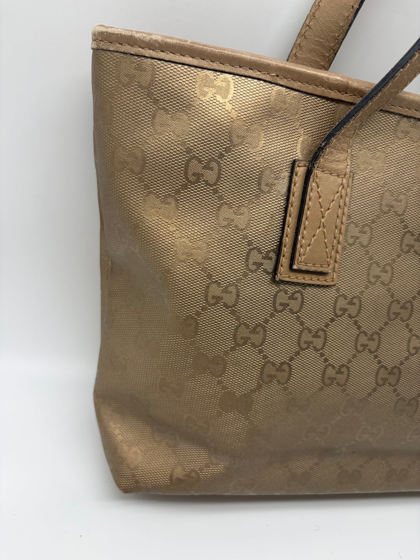 Gucci GG Imprime Canvas Joy Shopping Tasche Gold
