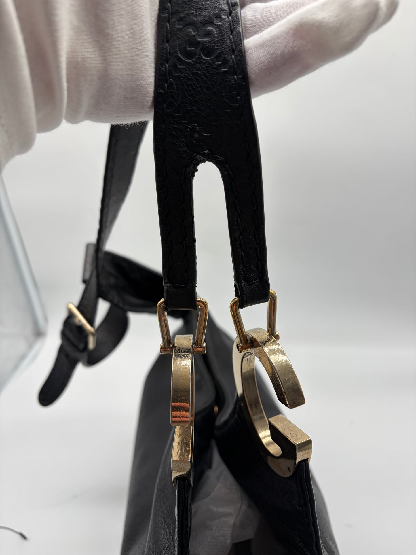 Gucci Charlotte Monogram Leder Tasche schwarz